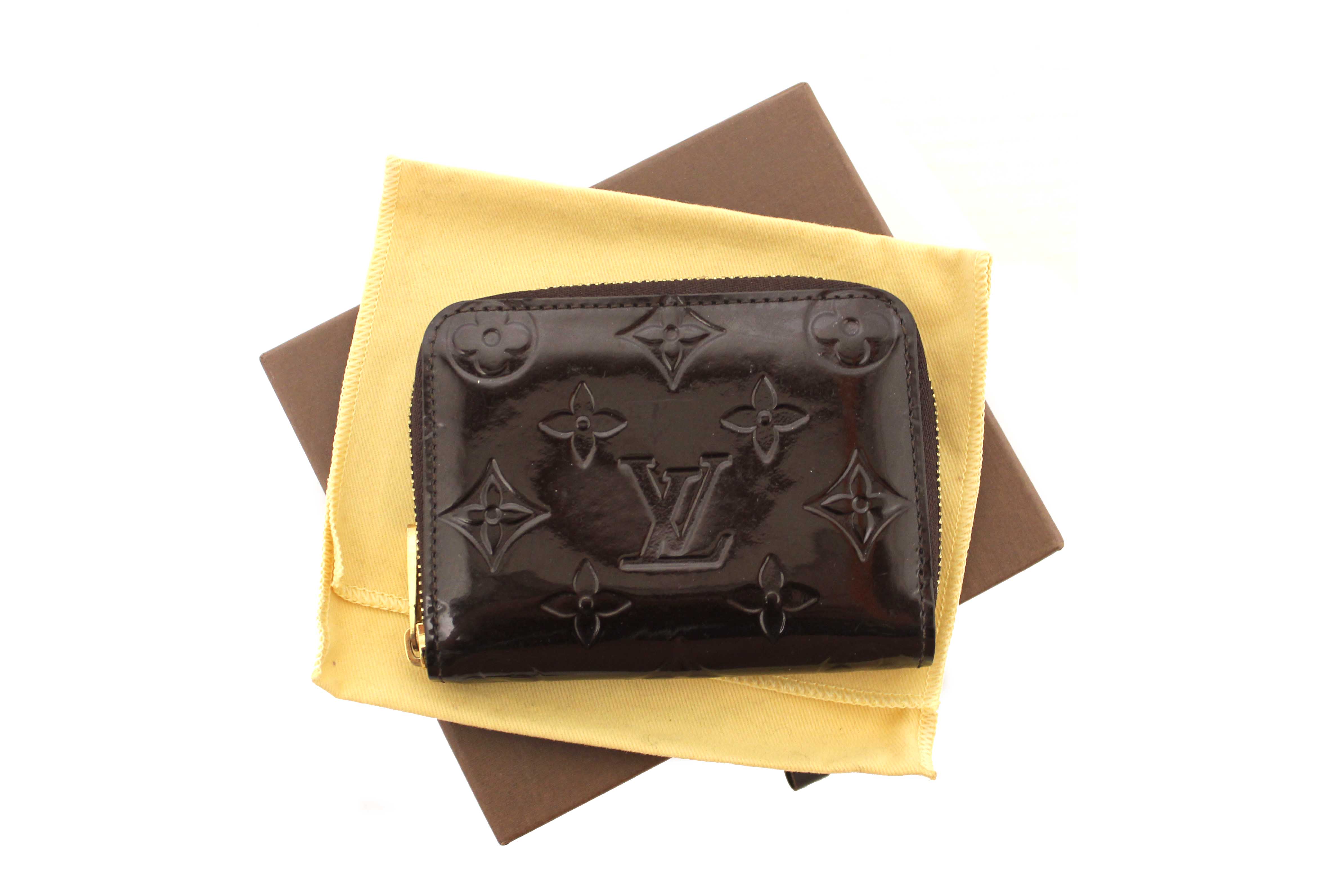 Authentic Louis Vuitton Amarante Monogram Vernis Leather Zippy Coin Purse
