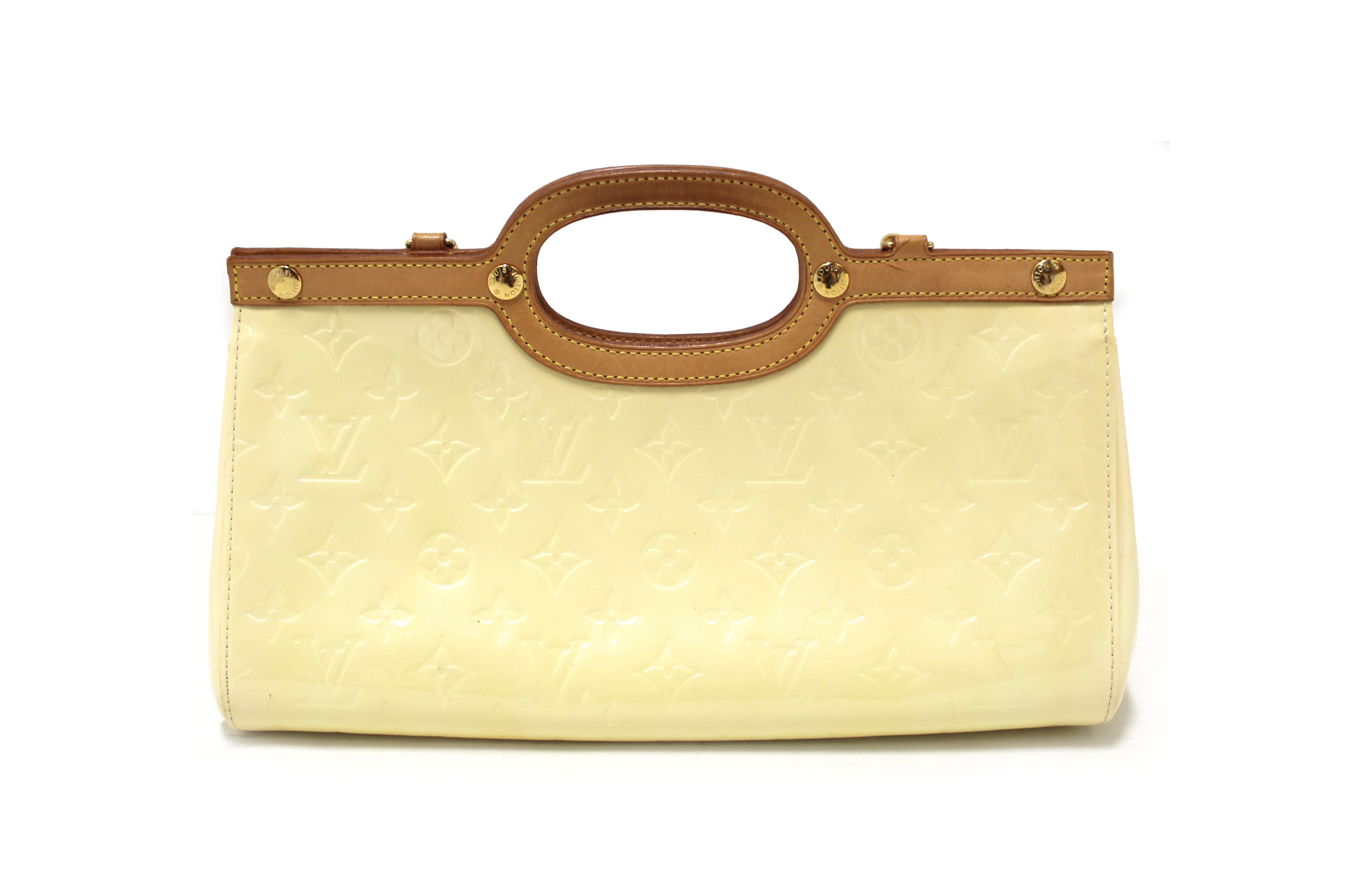 Authentic Louis Vuitton Yellow Monogram Vernis Leather Roxbury Drive Bag