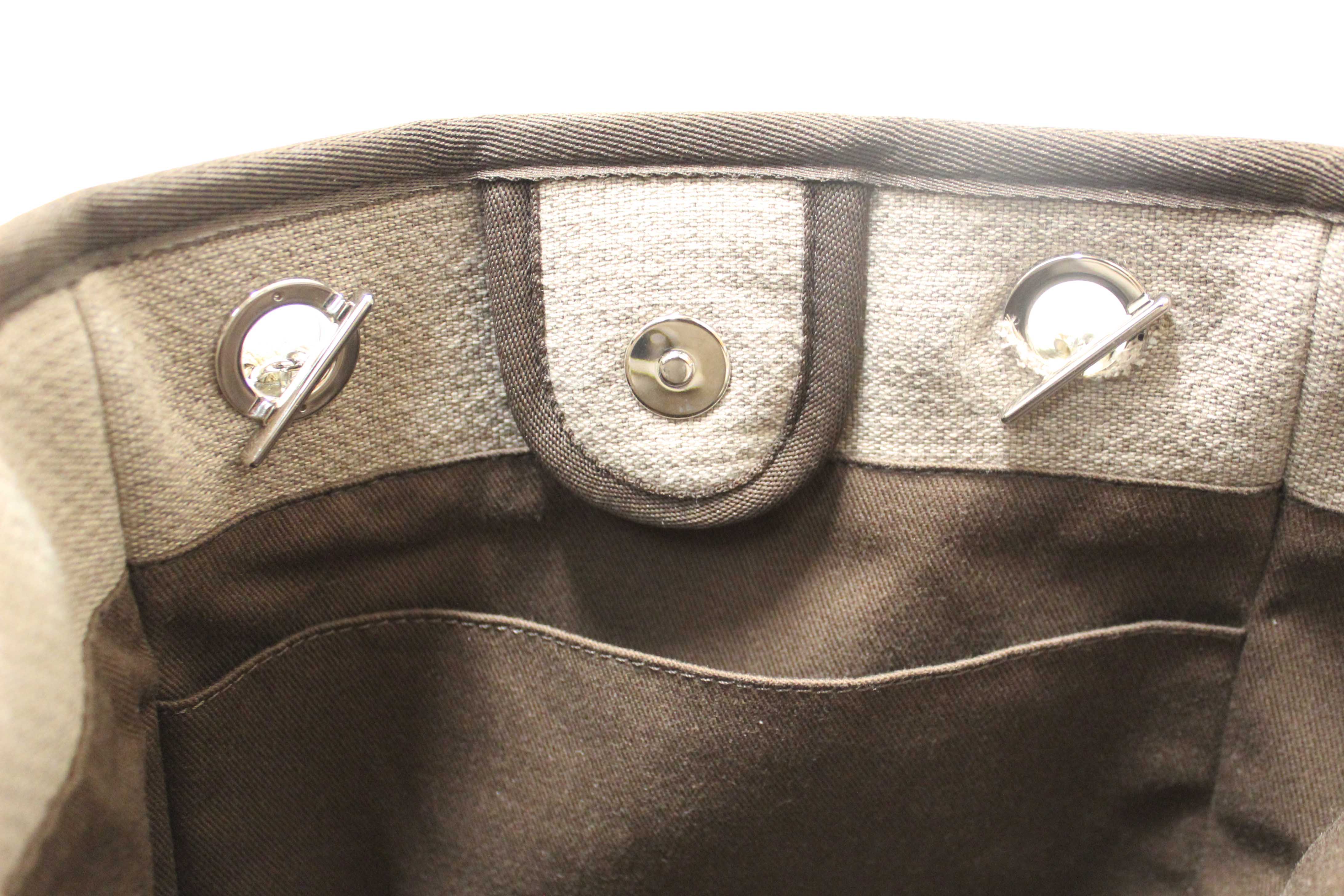 Authentic Chanel Grey Mixed Fibers Small Deauville Shopper Tote Bag