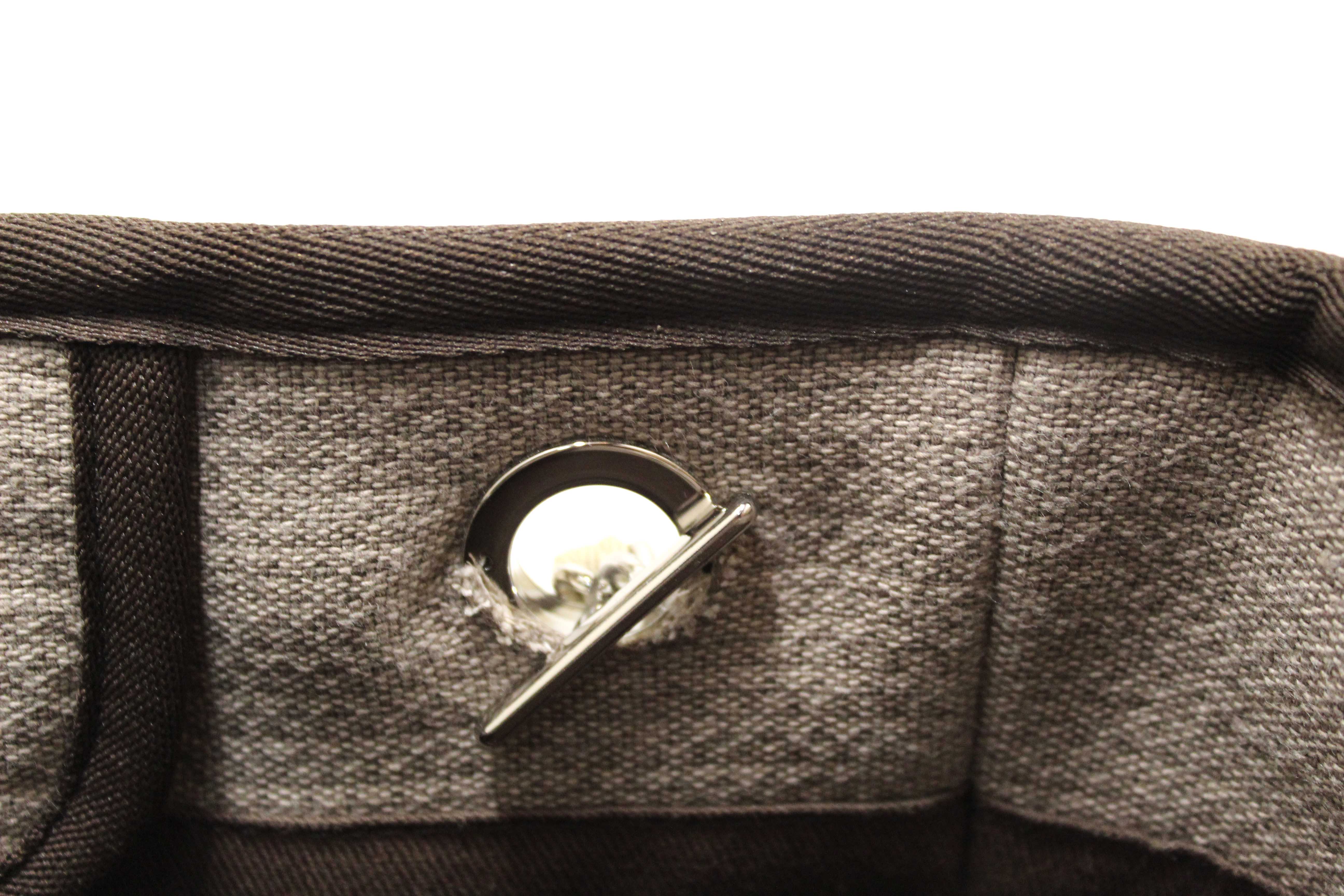 Authentic Chanel Grey Mixed Fibers Small Deauville Shopper Tote Bag