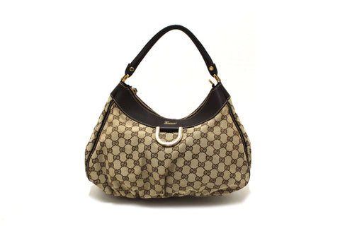 Authentic Gucci Brown GG Canvas Medium Hobo Shoulder Bag 189833