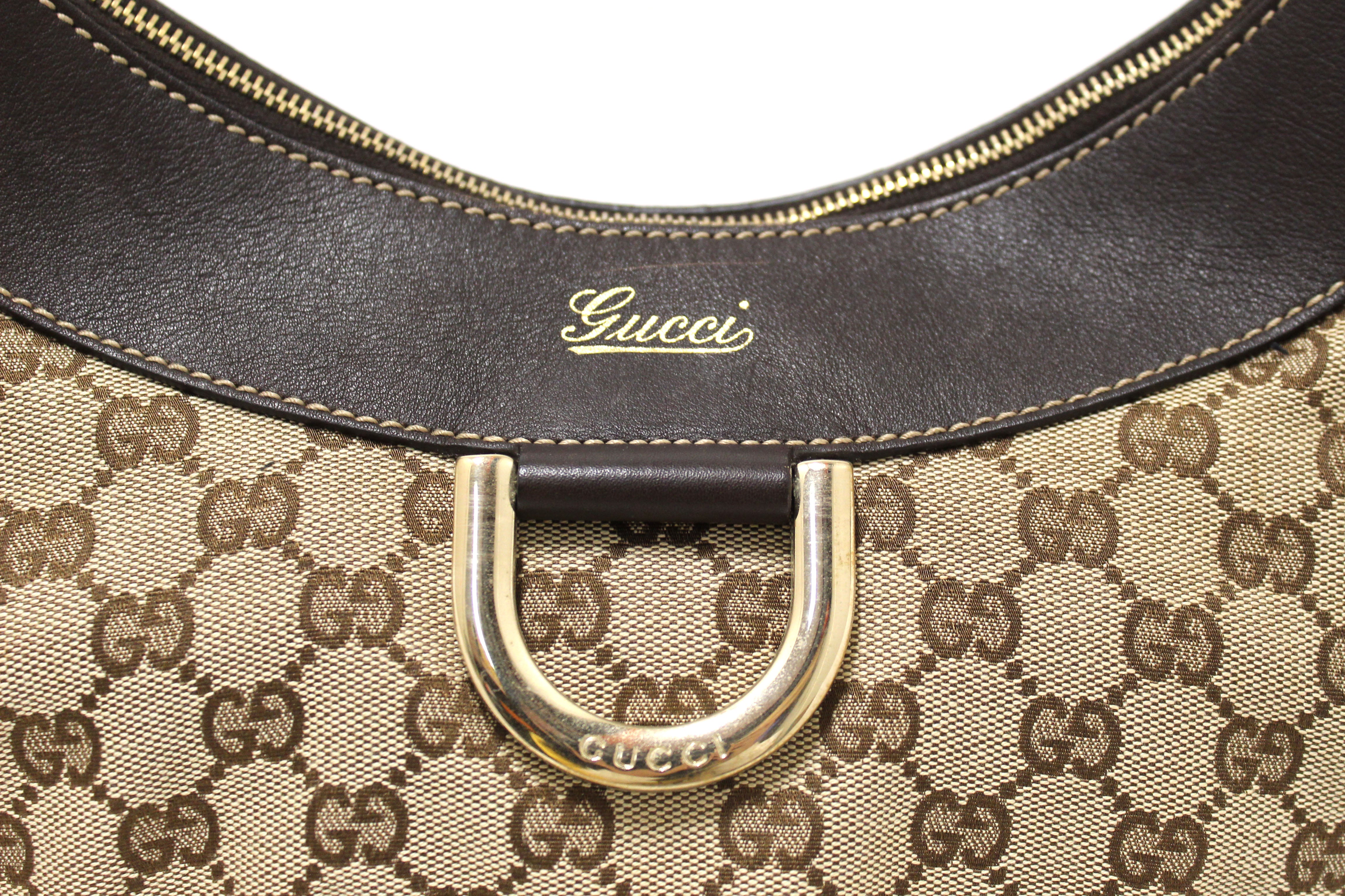 Authentic Gucci Brown GG Canvas Medium Hobo Shoulder Bag 189833