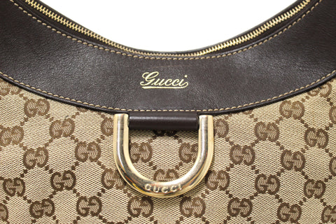 Authentic Gucci Brown GG Canvas Medium Hobo Shoulder Bag 189833