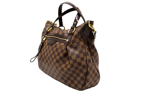 Authentic Louis Vuitton Damier Ebene Evora MM Tote Bag