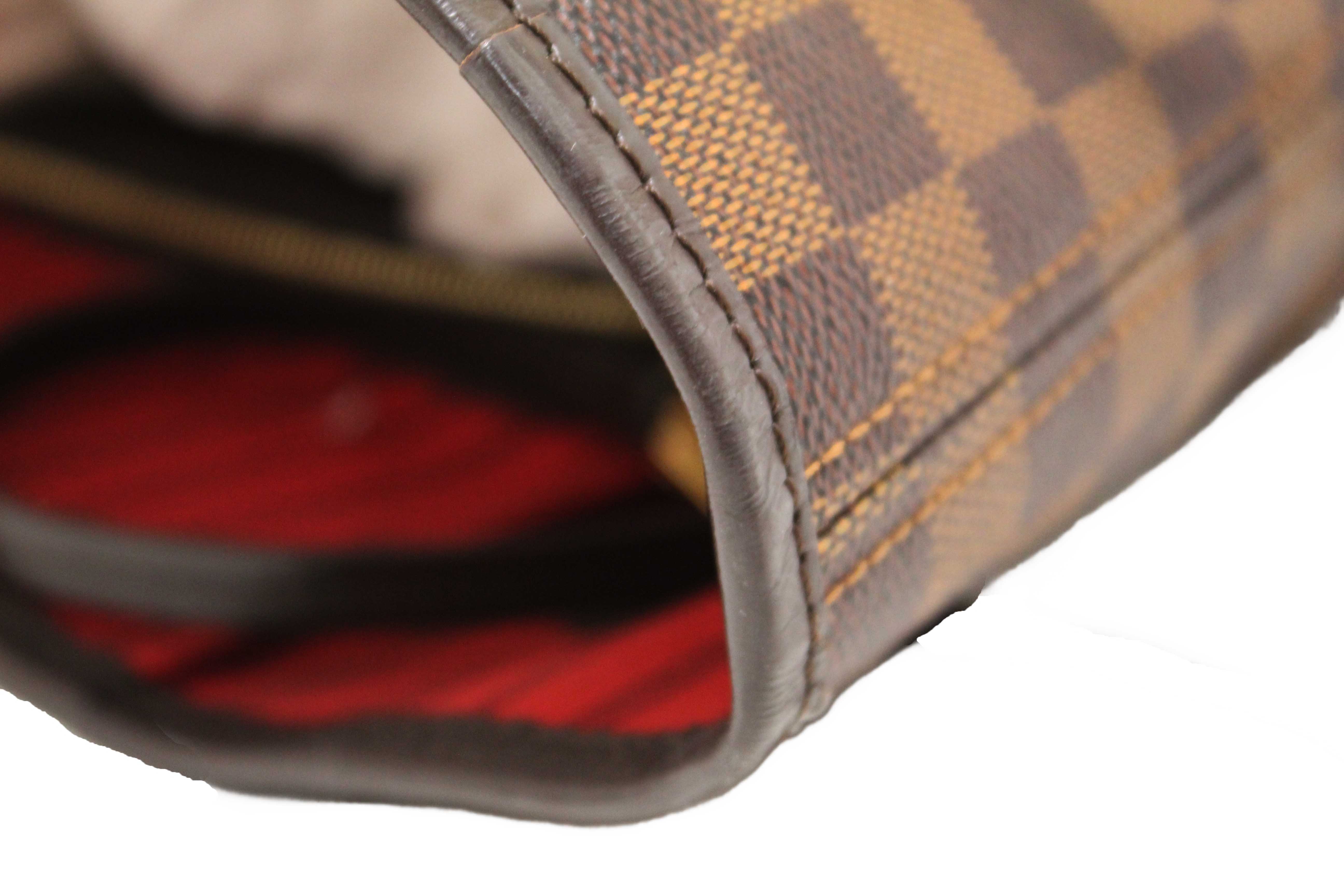 Authentic Louis Vuitton Damier Ebene Canvas Neverfull MM Tote Shoulder Bag