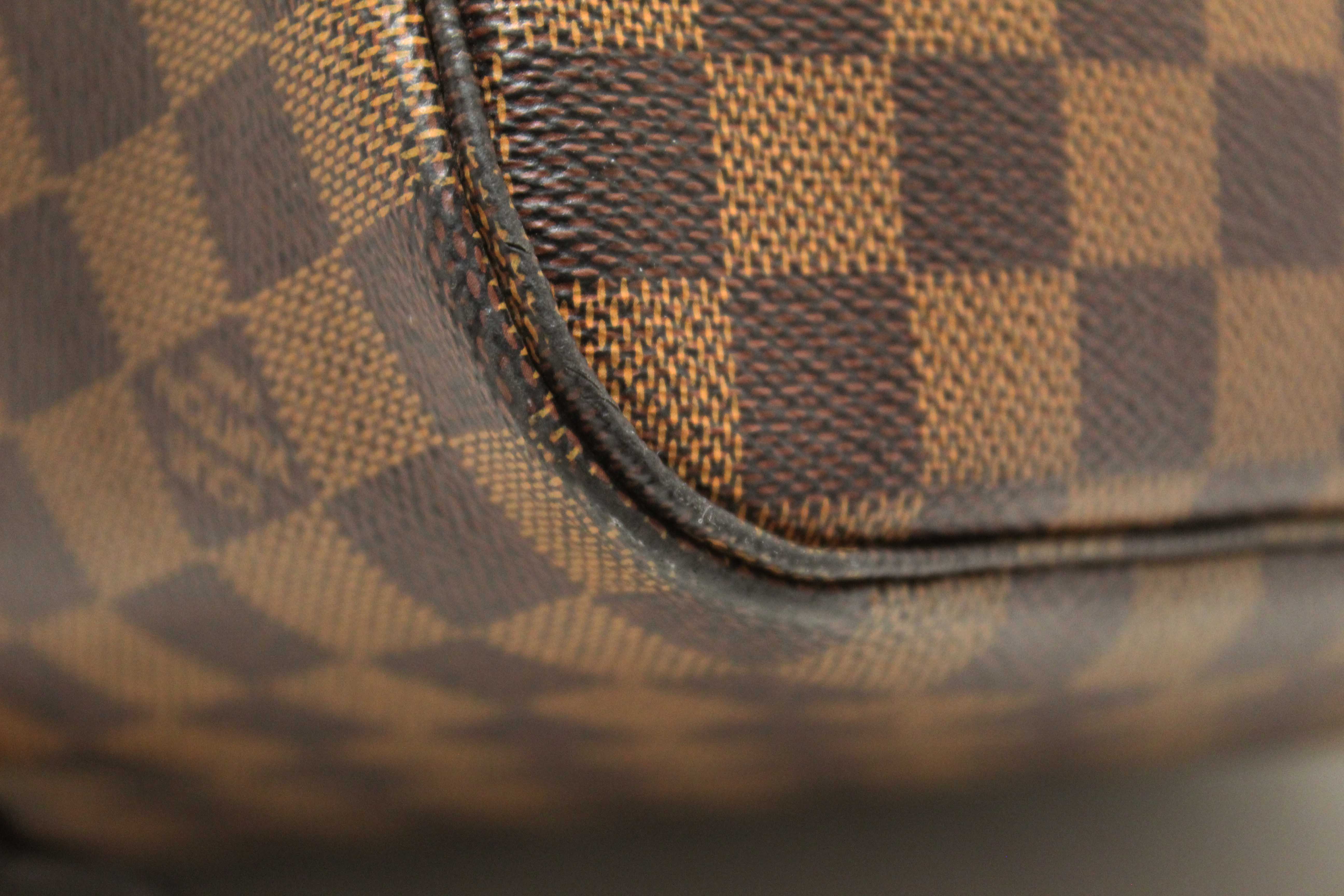 Authentic Louis Vuitton Damier Ebene Canvas Neverfull MM Tote Shoulder Bag