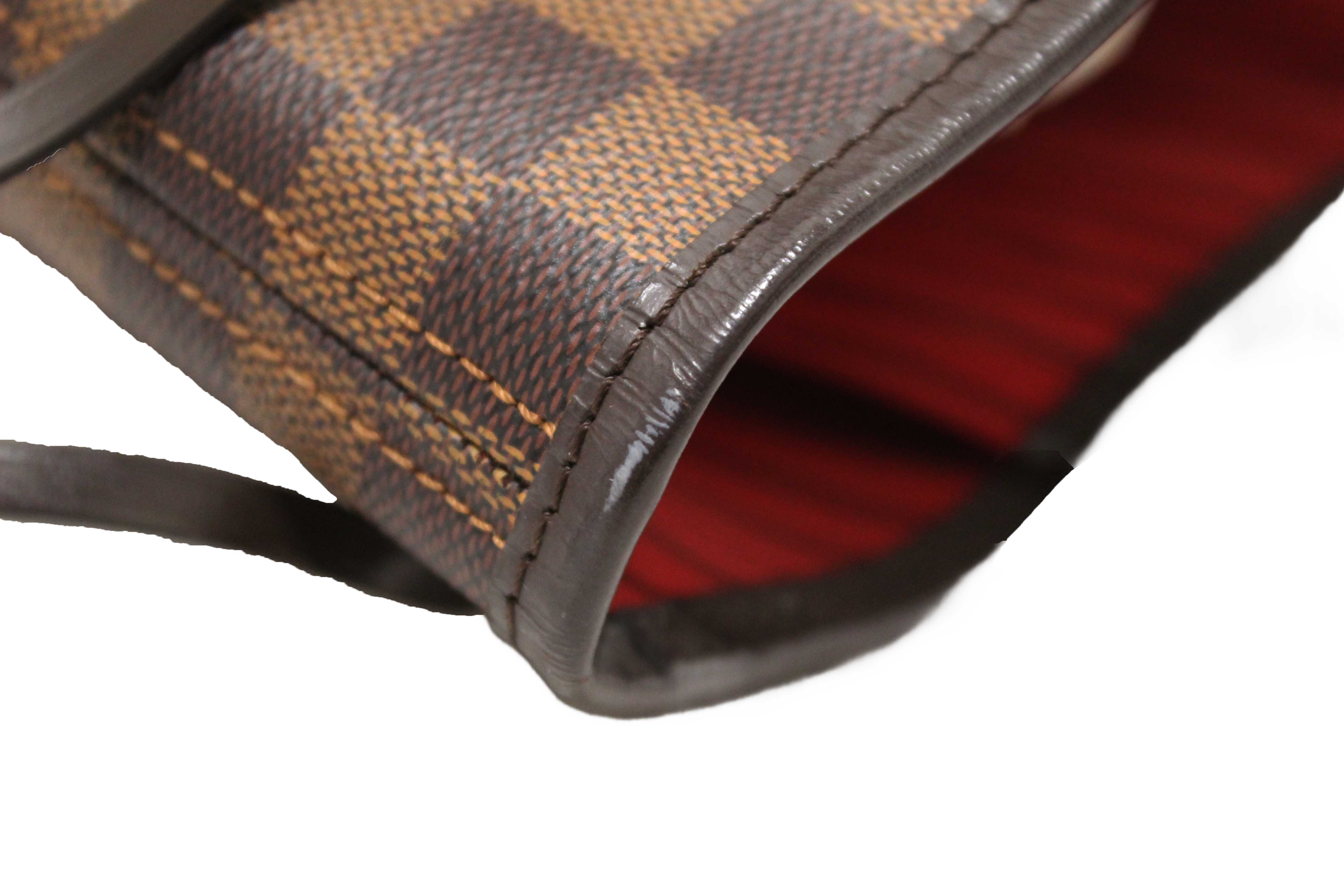 Authentic Louis Vuitton Damier Ebene Canvas Neverfull MM Tote Shoulder Bag