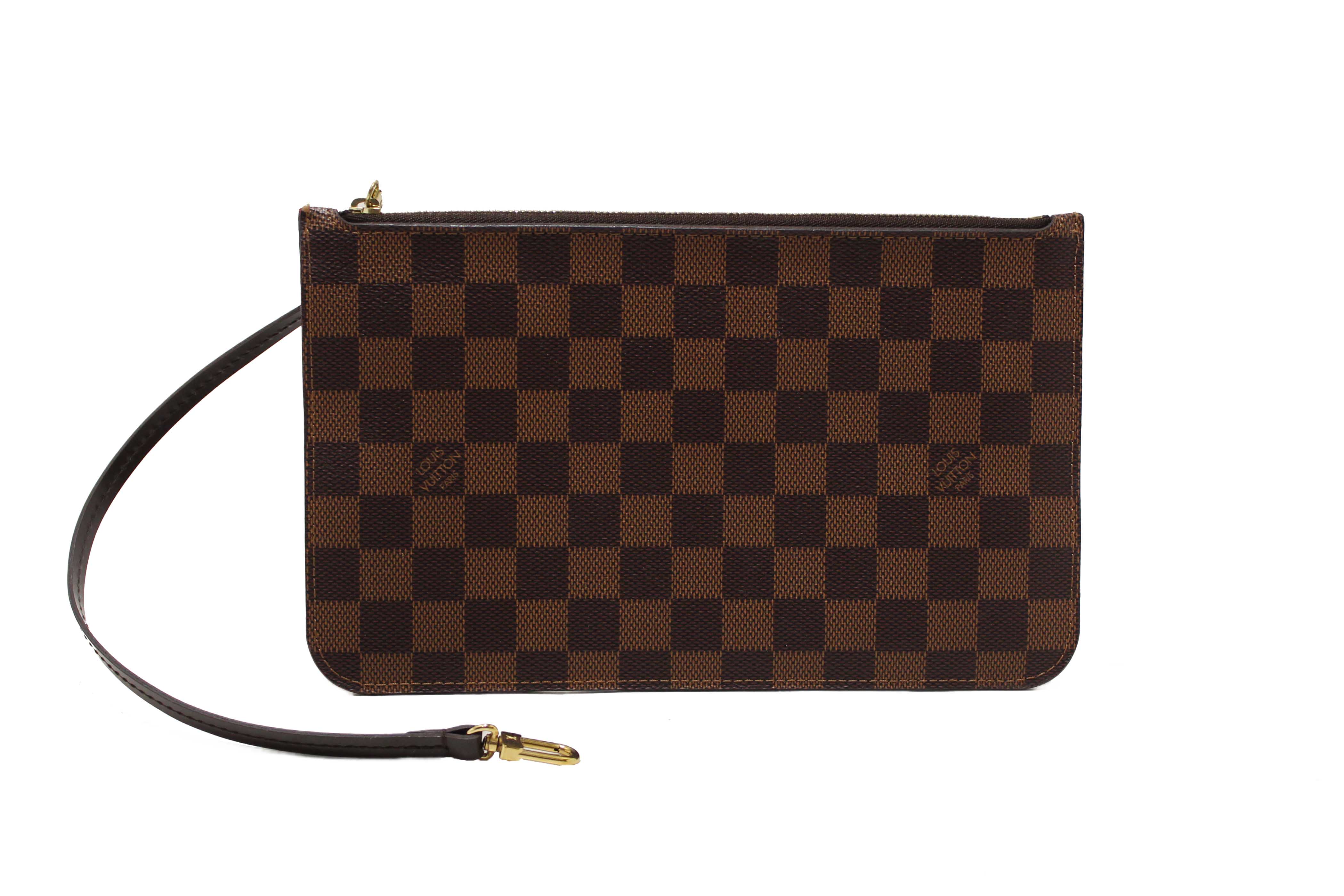 Authentic Louis Vuitton Damier Ebene Canvas Neverfull MM Tote Shoulder Bag