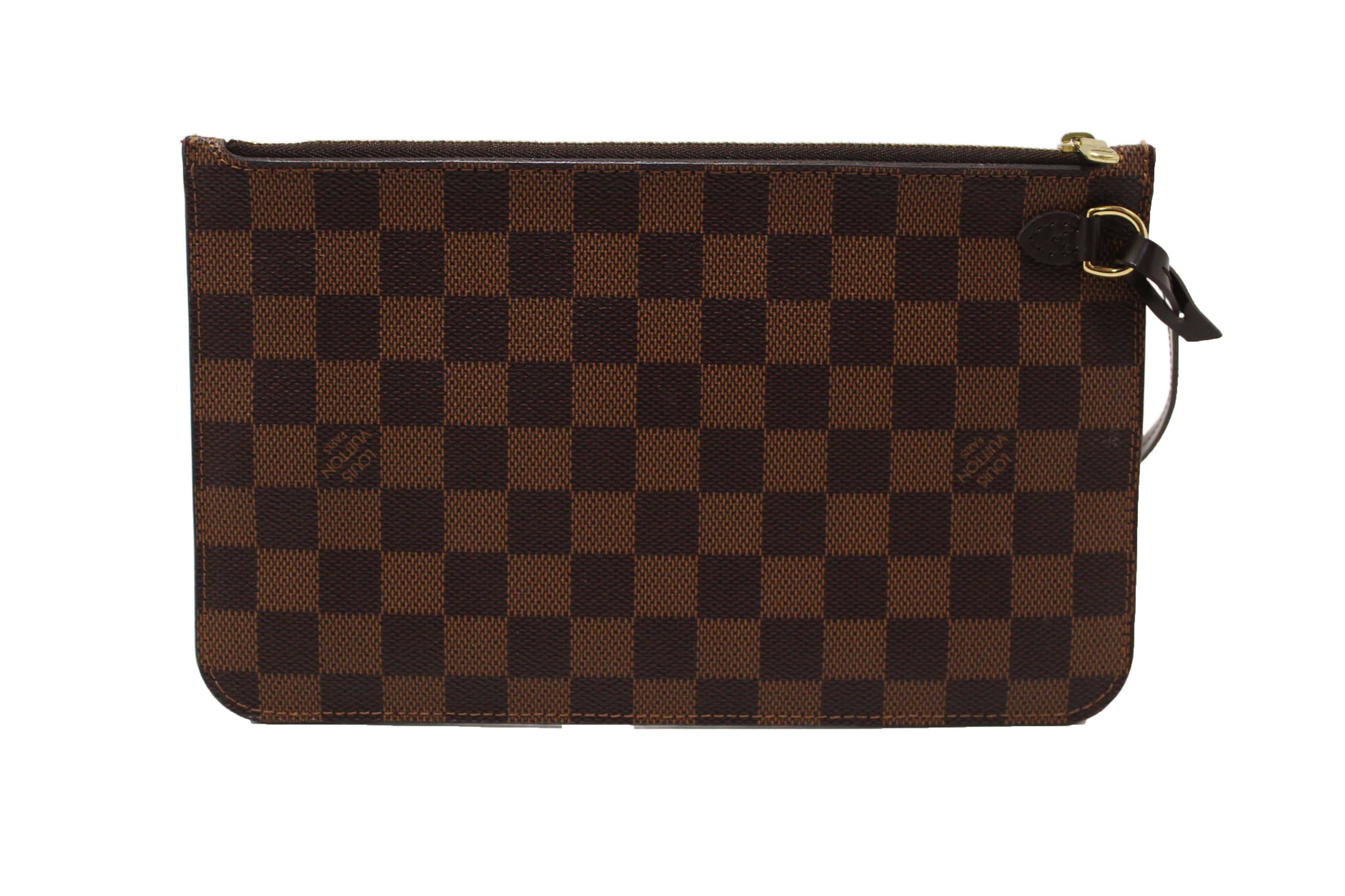 Authentic Louis Vuitton Damier Ebene Canvas Neverfull MM Tote Shoulder Bag