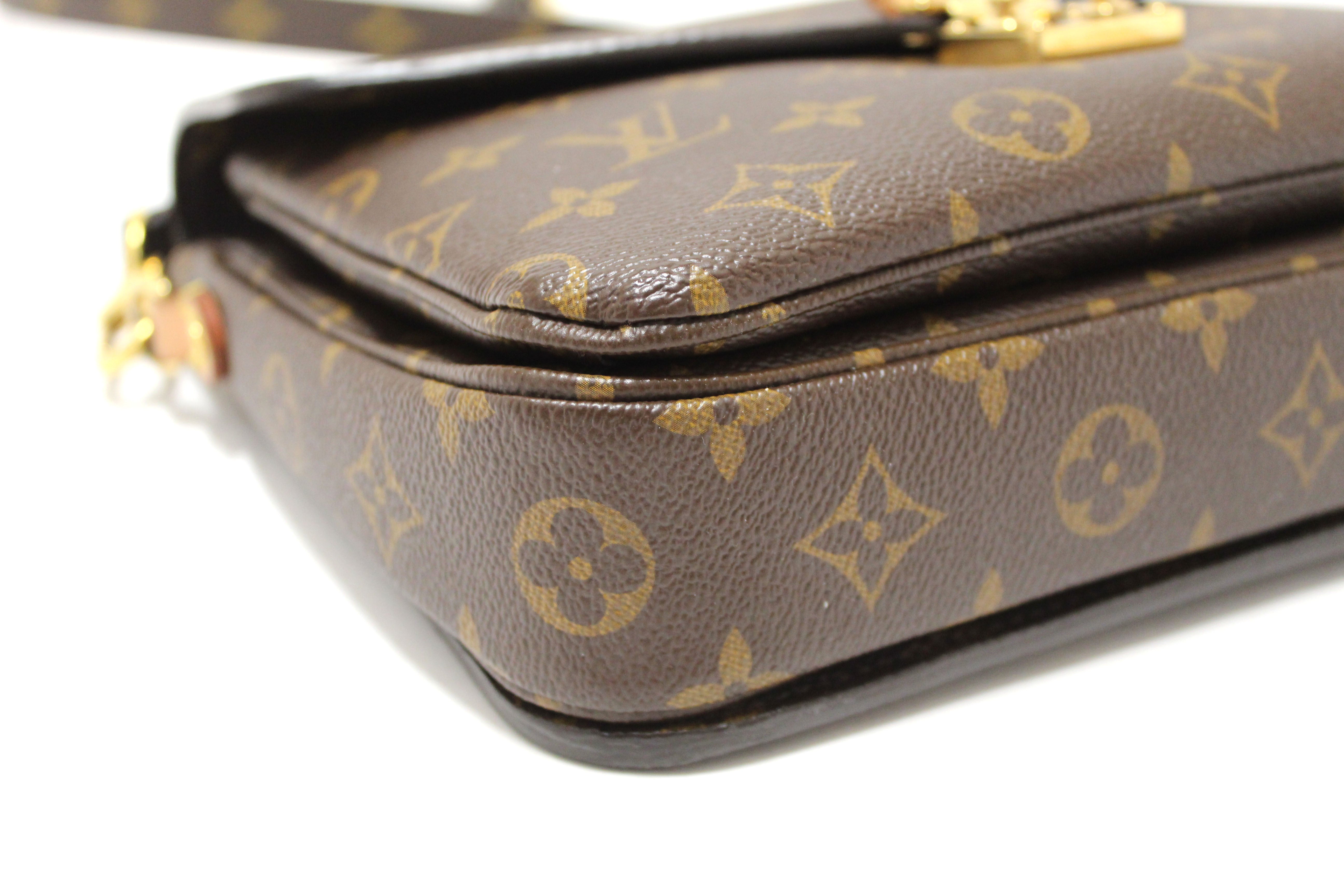 Authentic Louis Vuitton Classic Monogram Metis Pochette Messenger Bag