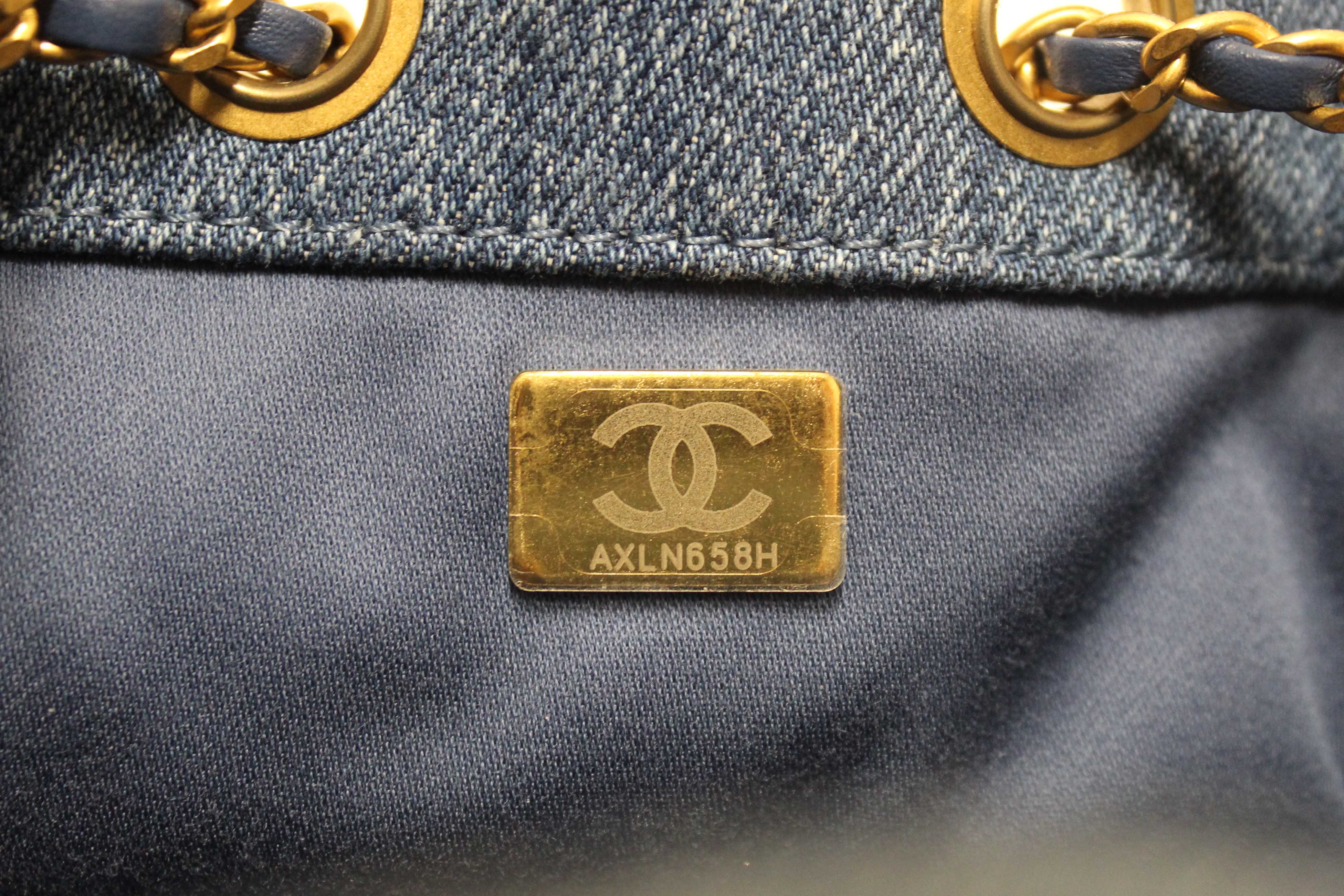 Authentic Chanel Washed Blue Denim Quilted Mini 25 Hobo Shoulder Bag