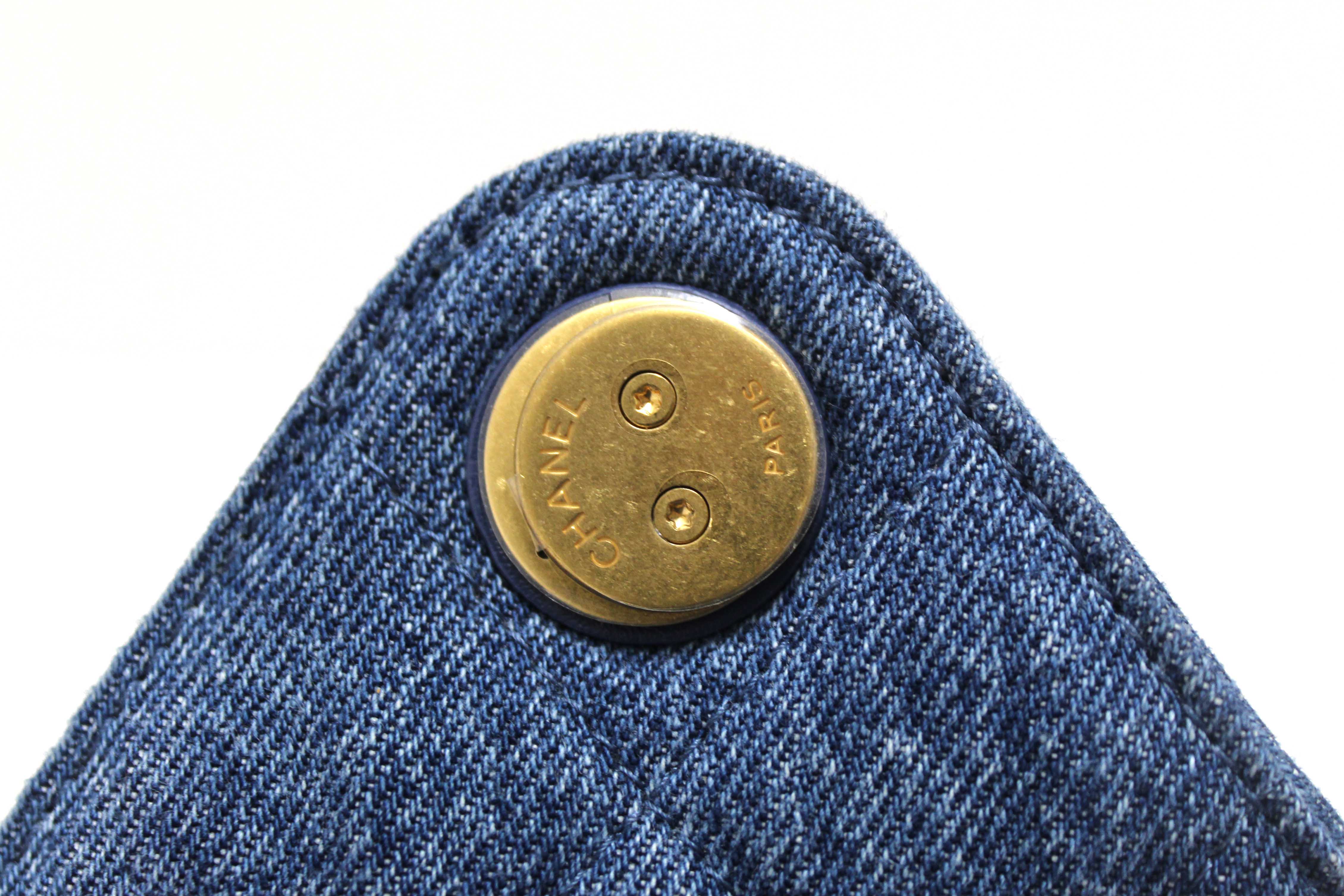 Authentic Chanel Washed Blue Denim Quilted Mini 25 Hobo Shoulder Bag