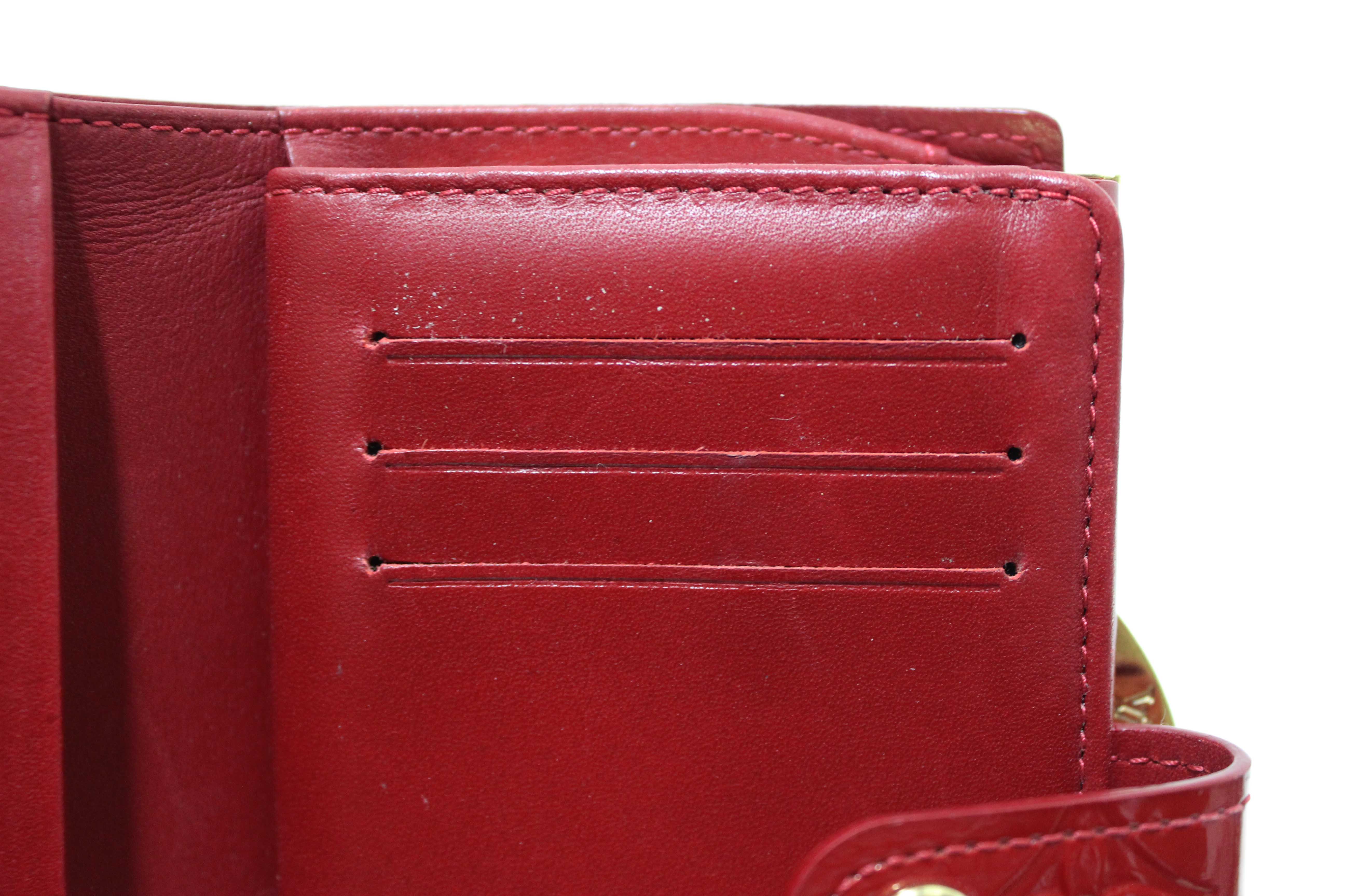 Authentic Louis Vuitton Red Monogram Vernis Patent Leather French Wallet