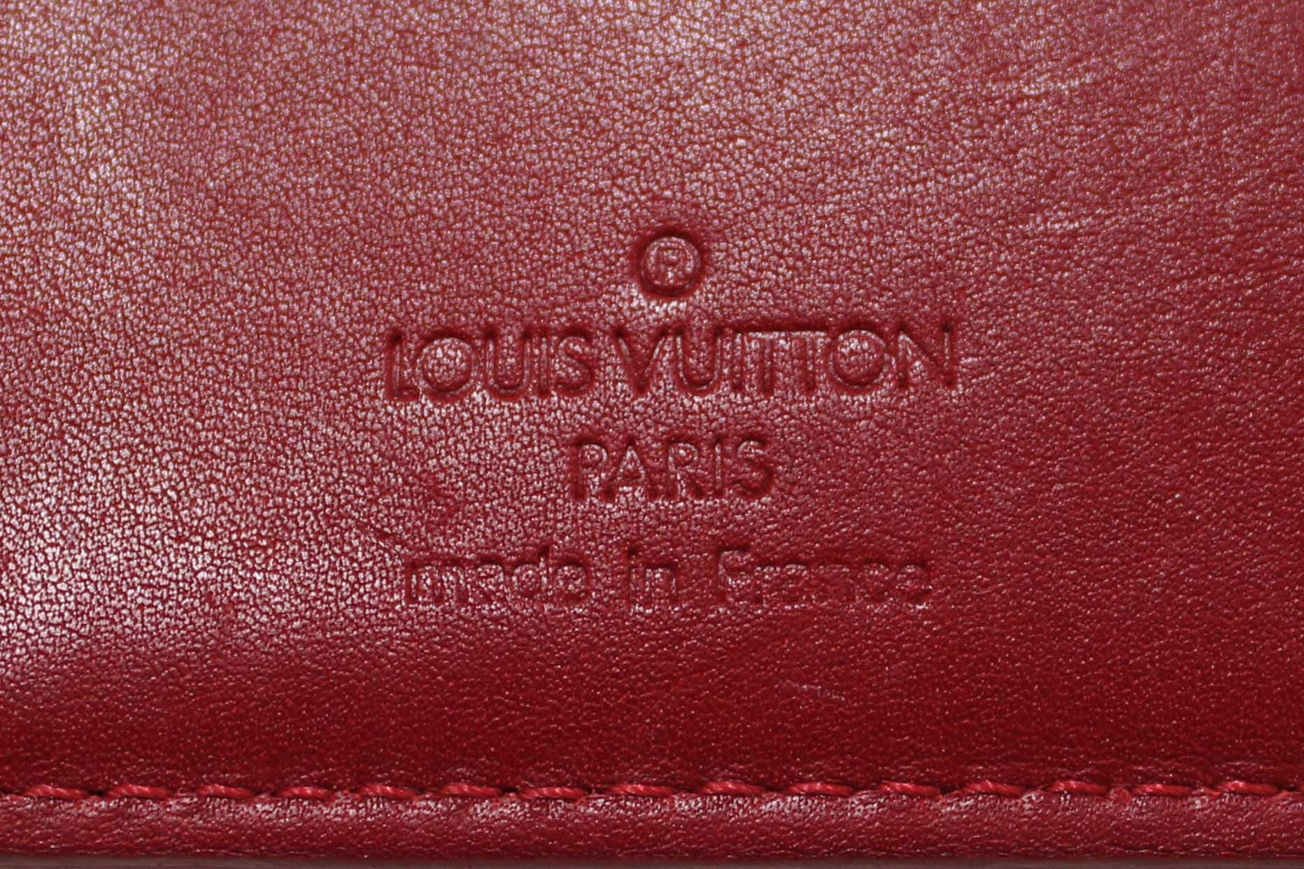 Authentic Louis Vuitton Red Monogram Vernis Patent Leather French Wallet