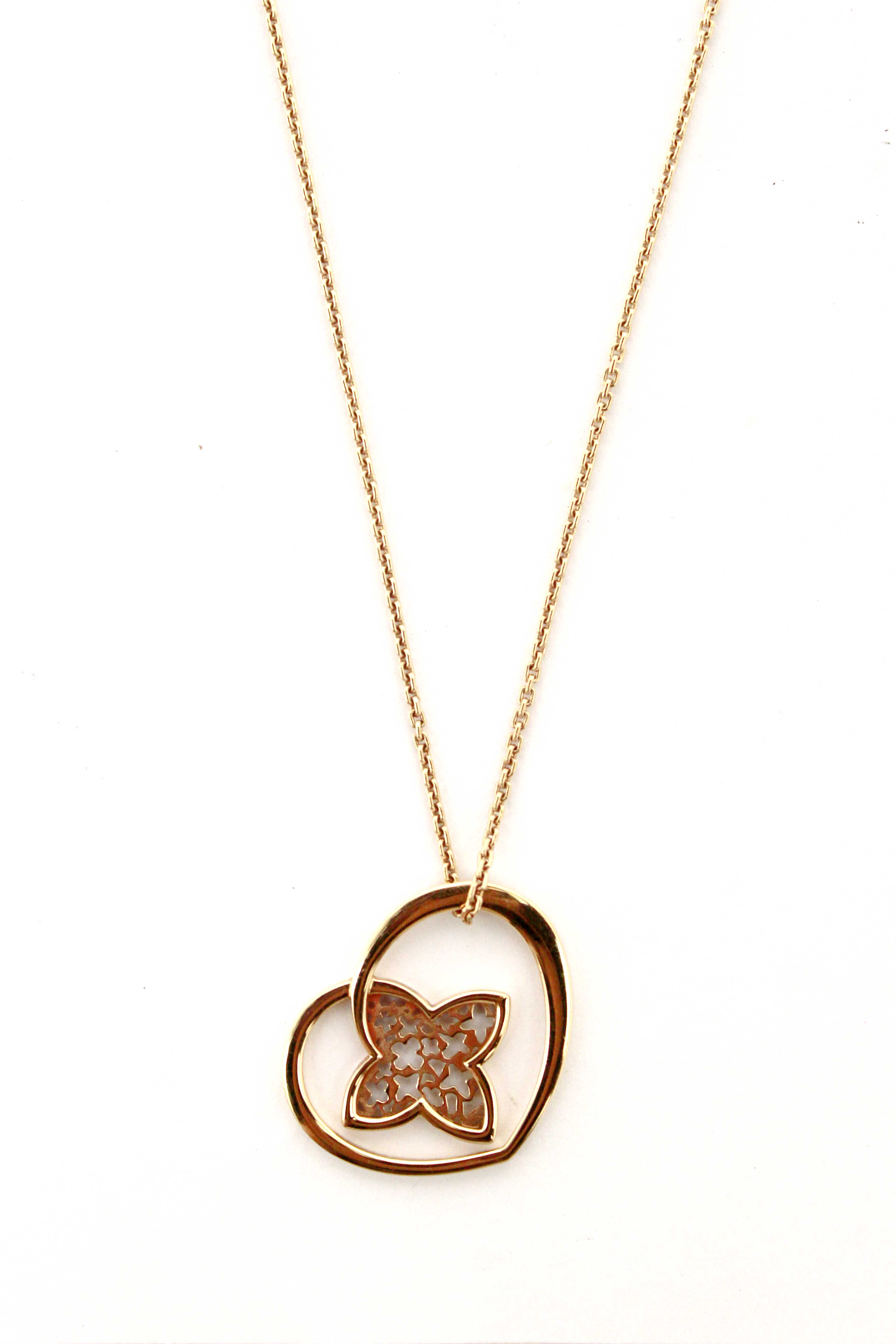 Authentic Louis Vuitton 18K Rosegold Pendantif Cool Necklace
