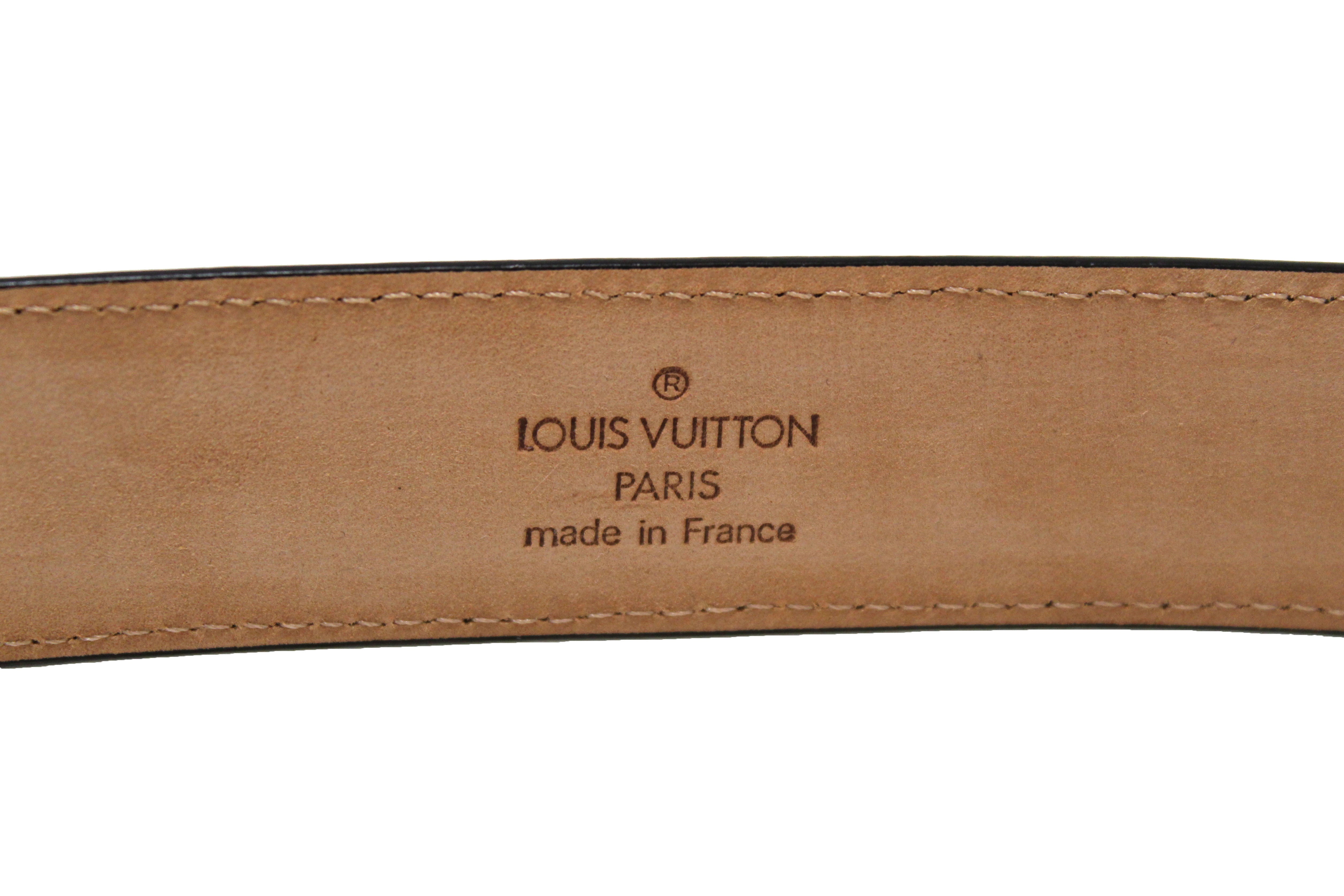 Louis Vuitton Legend M9892 Black Epi Leather Mens Dress Belt 35mm 100cm