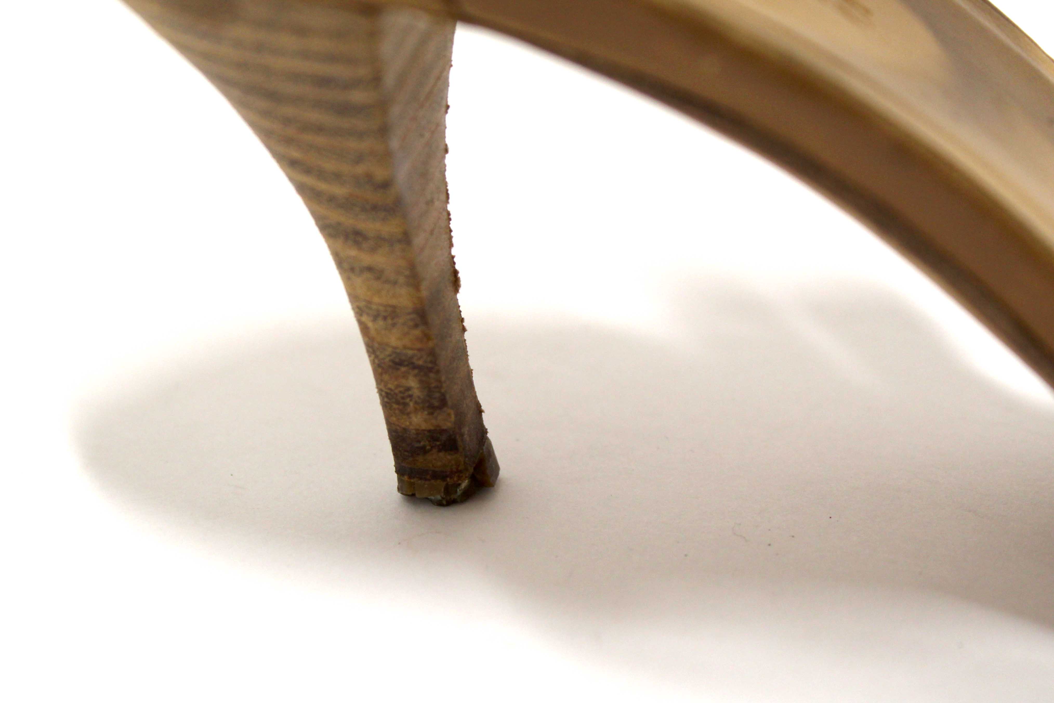 Authentic Hermes Beige Canvas Leather Strappy Heels Sandals Shoes Size 36.5