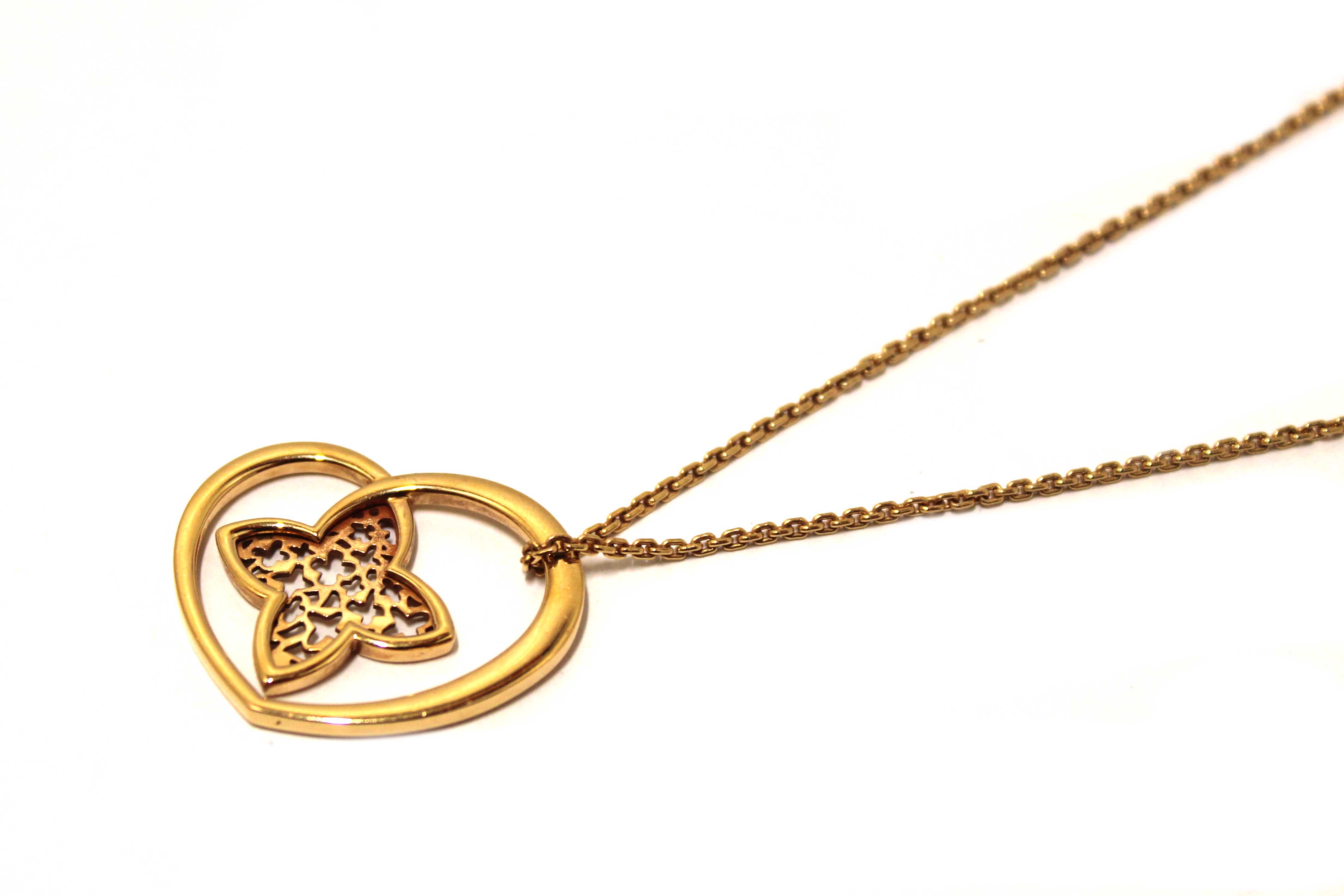 Authentic Louis Vuitton 18K Rosegold Pendantif Cool Necklace