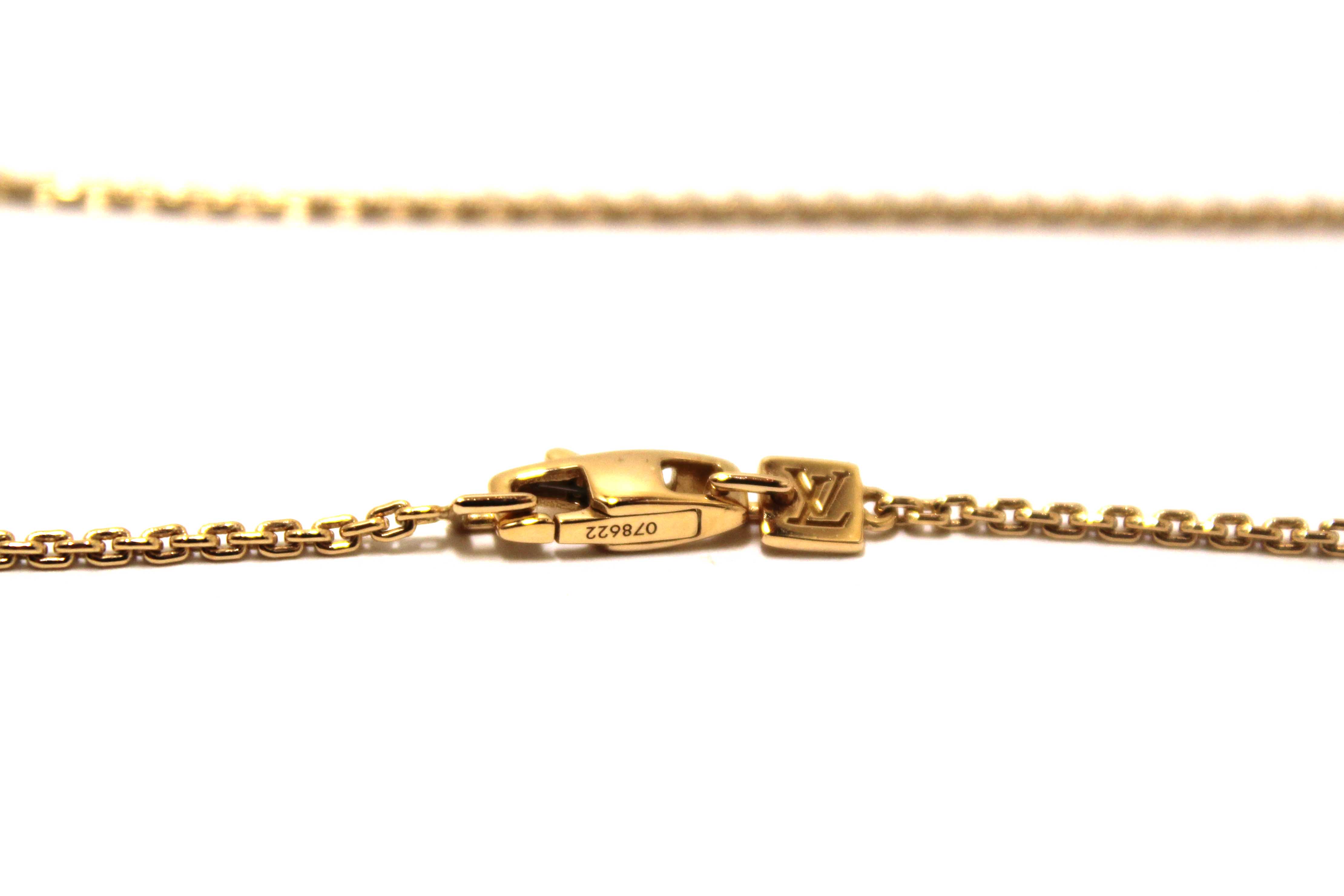 Authentic Louis Vuitton 18K Rosegold Pendantif Cool Necklace