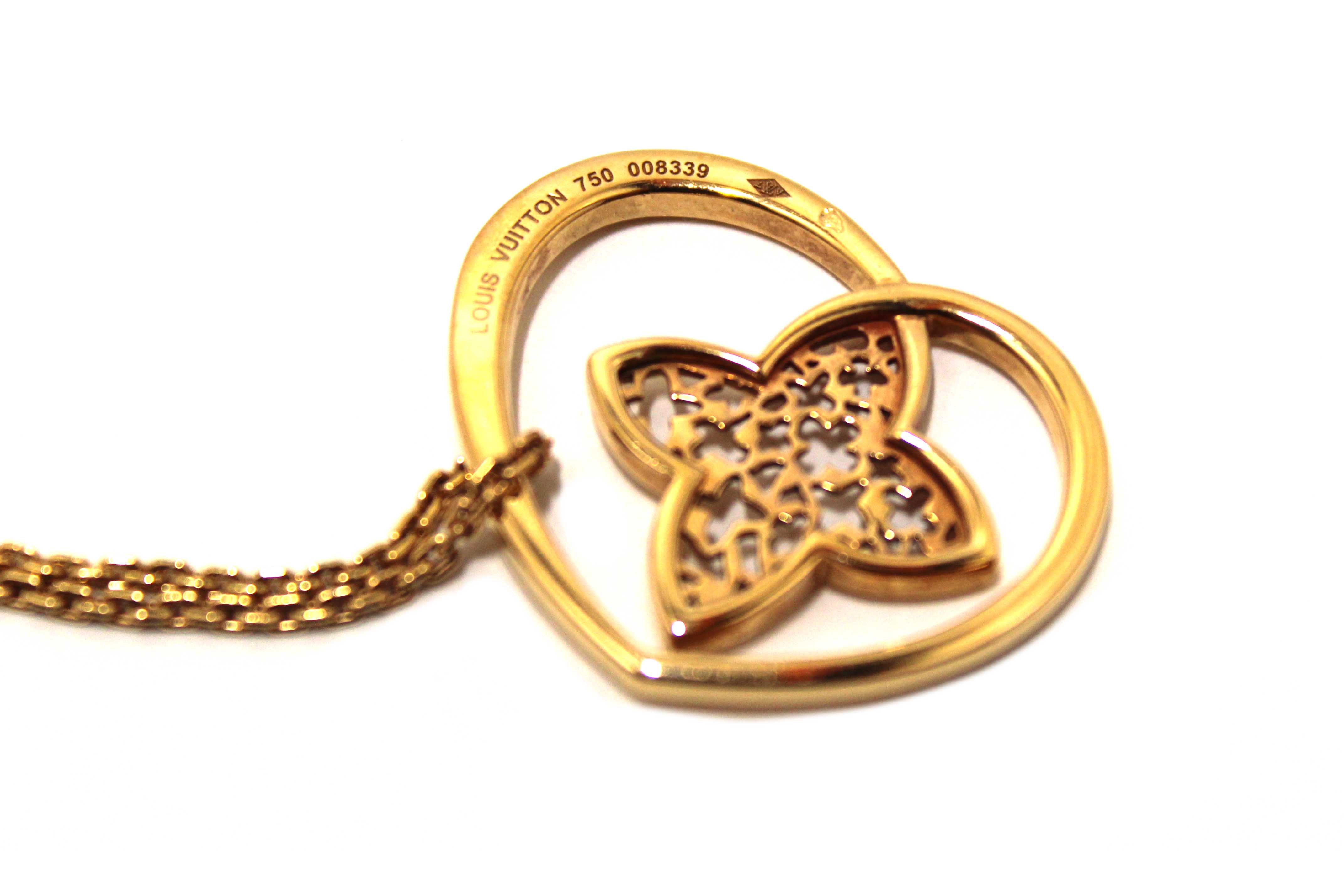 Authentic Louis Vuitton 18K Rosegold Pendantif Cool Necklace