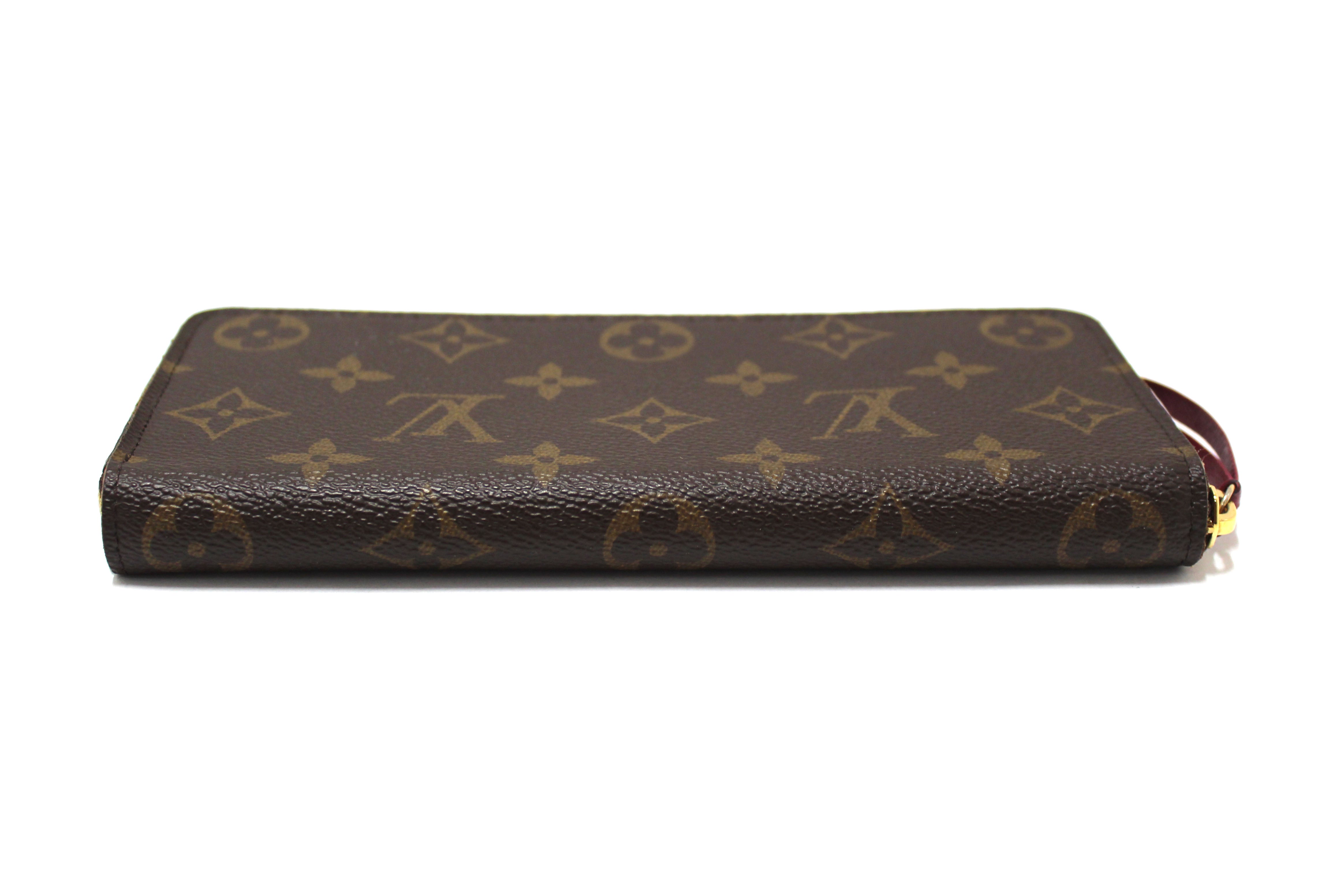 Authentic Louis Vuitton Classic Monogram Canvas Fuchsia Clemence Wallet