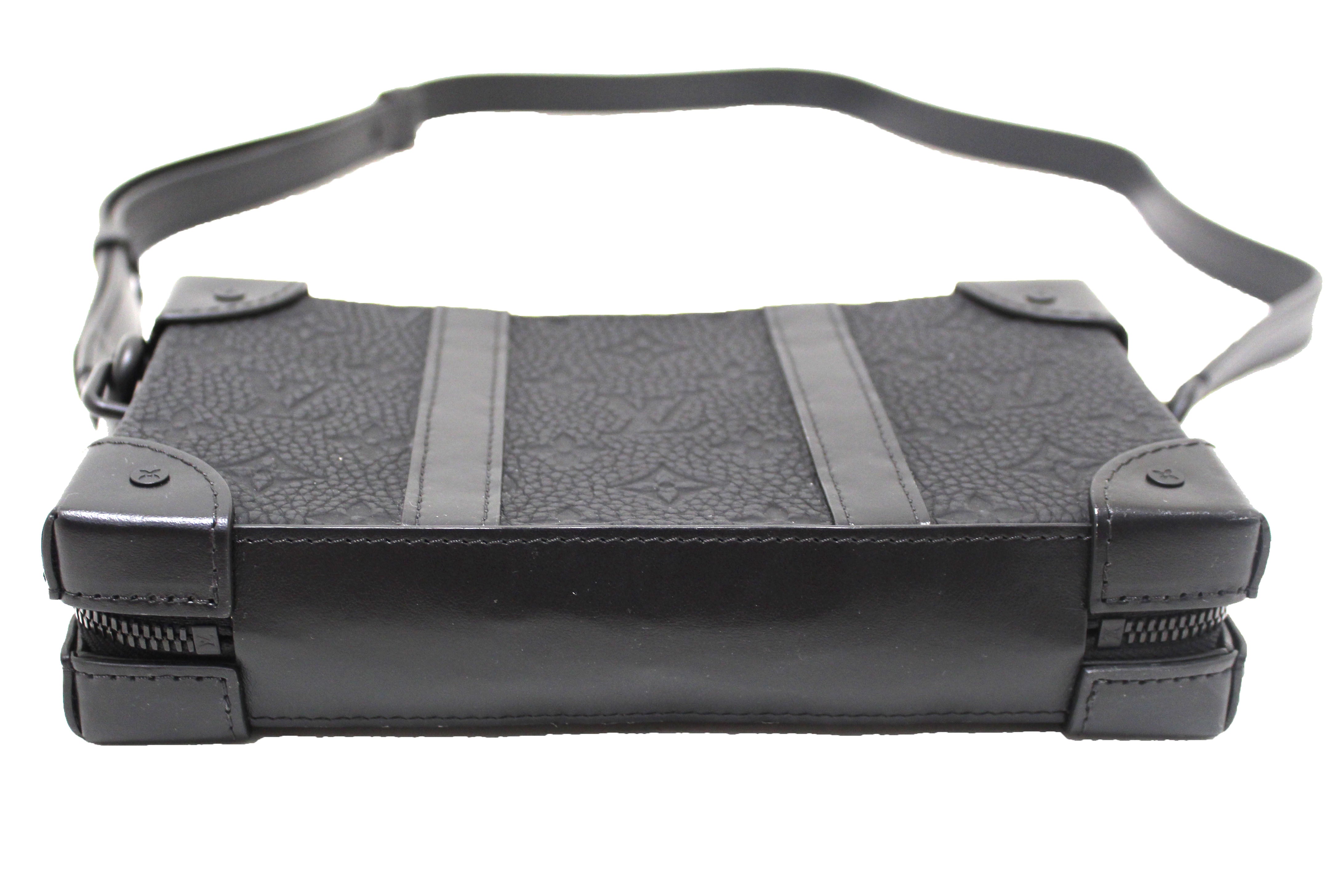 Louis Vuitton Women Trunk Taurillon Leather Crossbody Bag Black