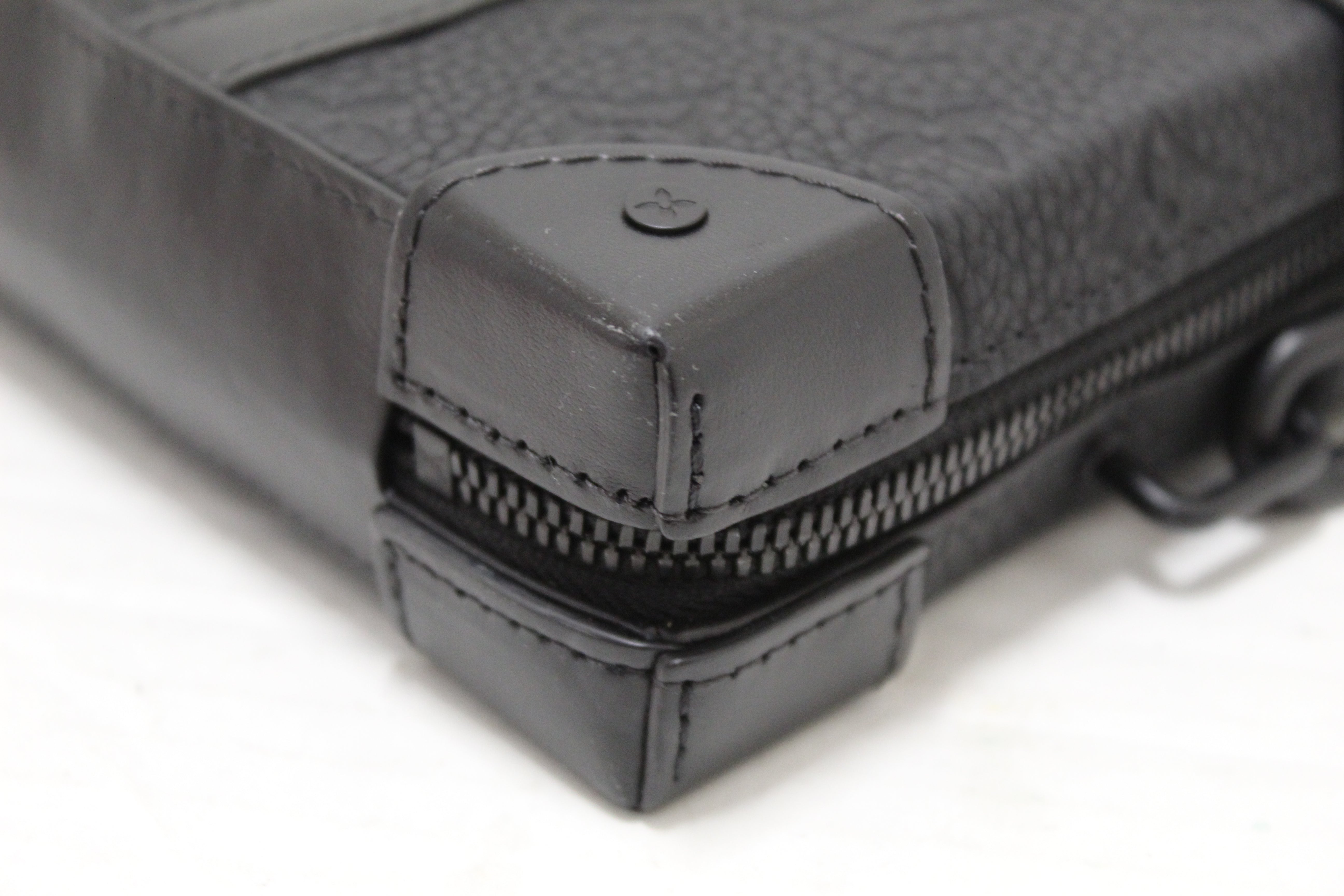 Louis Vuitton Black Monogram Embossed Taurillon Leather Soft Trunk Wallet