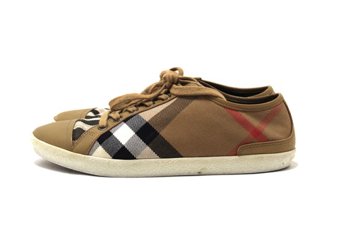 Authentic Burberry House Check Pattern Canvas Sneakers Size 39