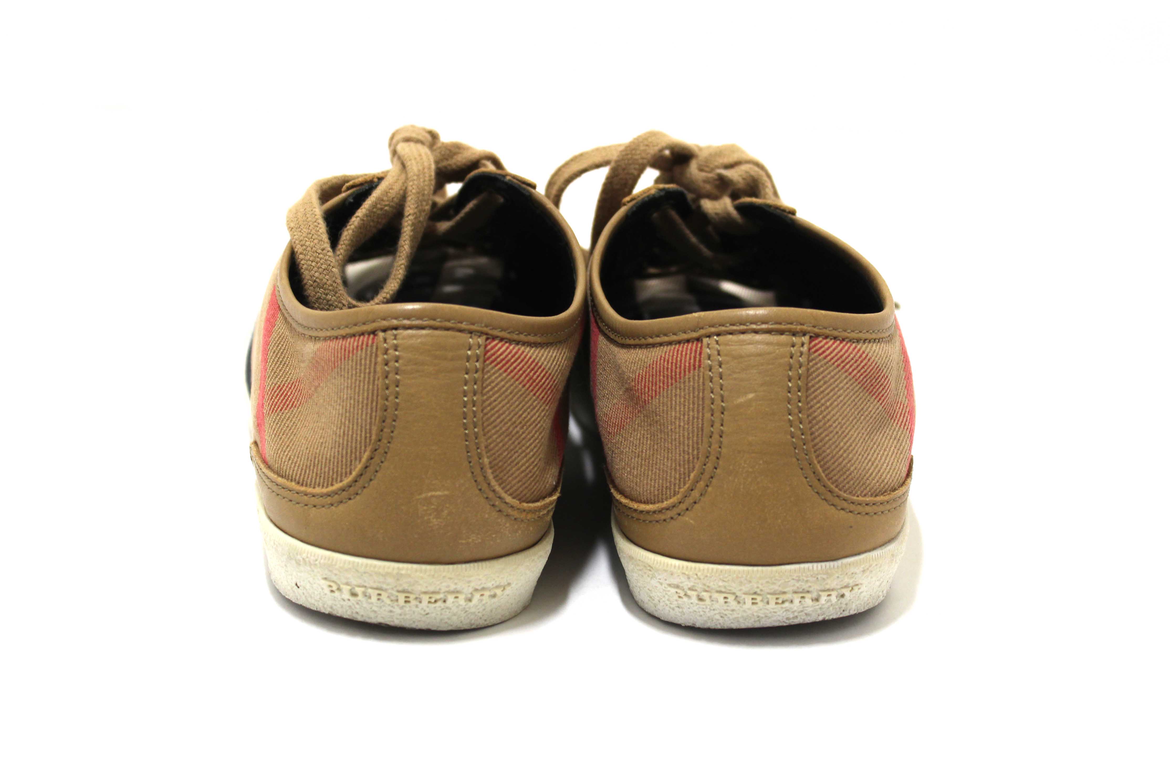 Authentic Burberry House Check Pattern Canvas Sneakers Size 39