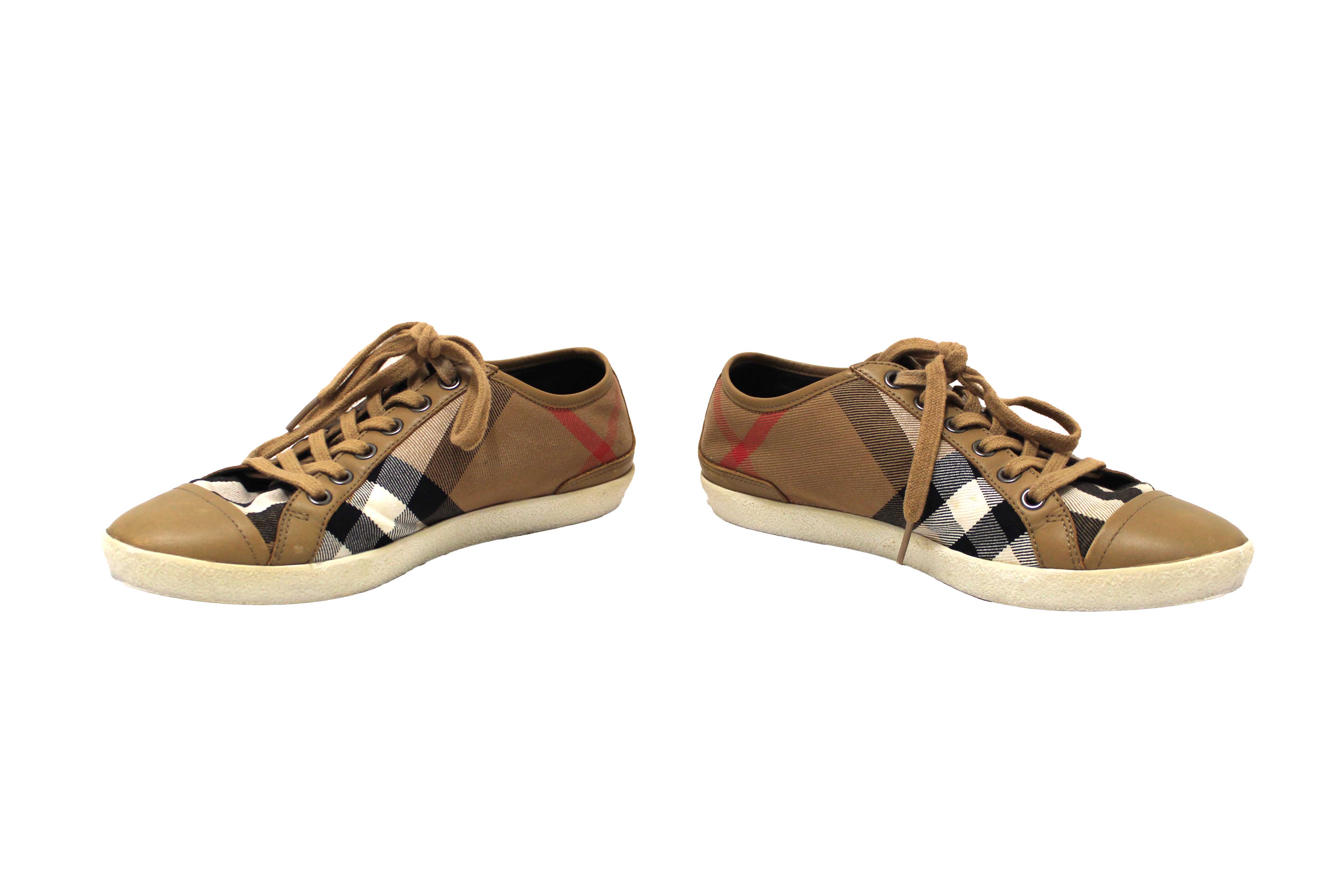 Authentic Burberry House Check Pattern Canvas Sneakers Size 39