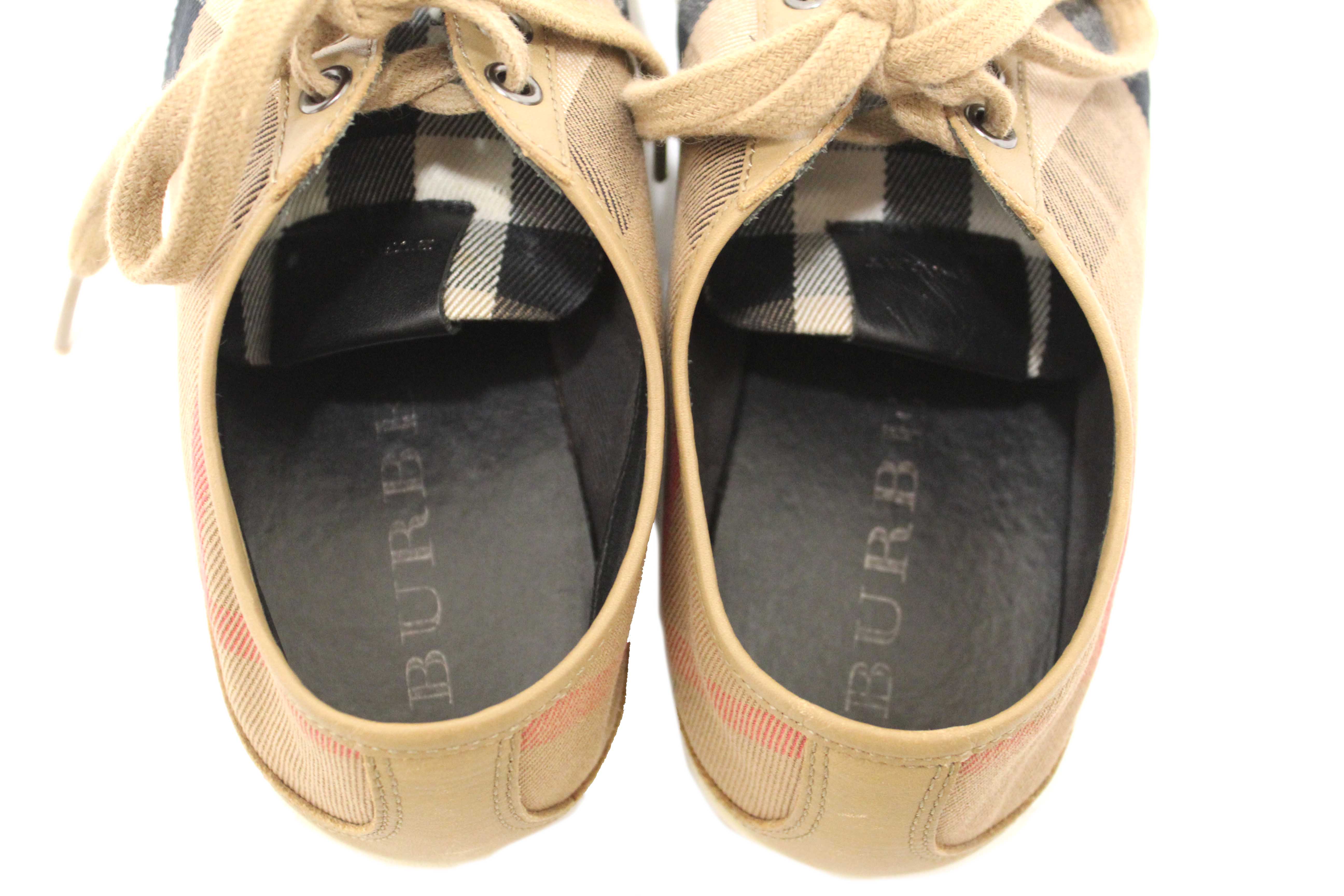 Authentic Burberry House Check Pattern Canvas Sneakers Size 39