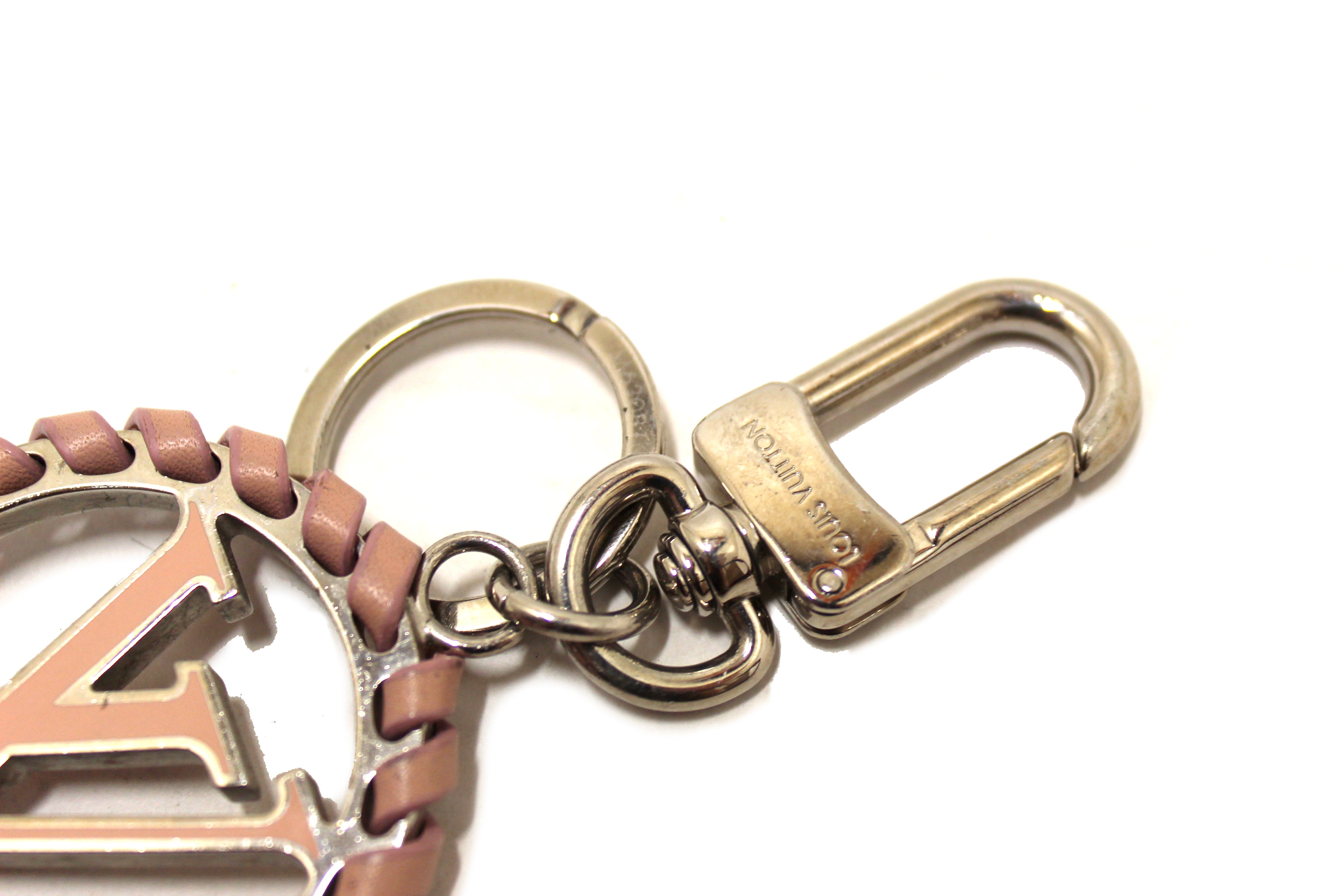 Authentic Louis Vuitton Silver Pink Very Key Ring & Bag Charm