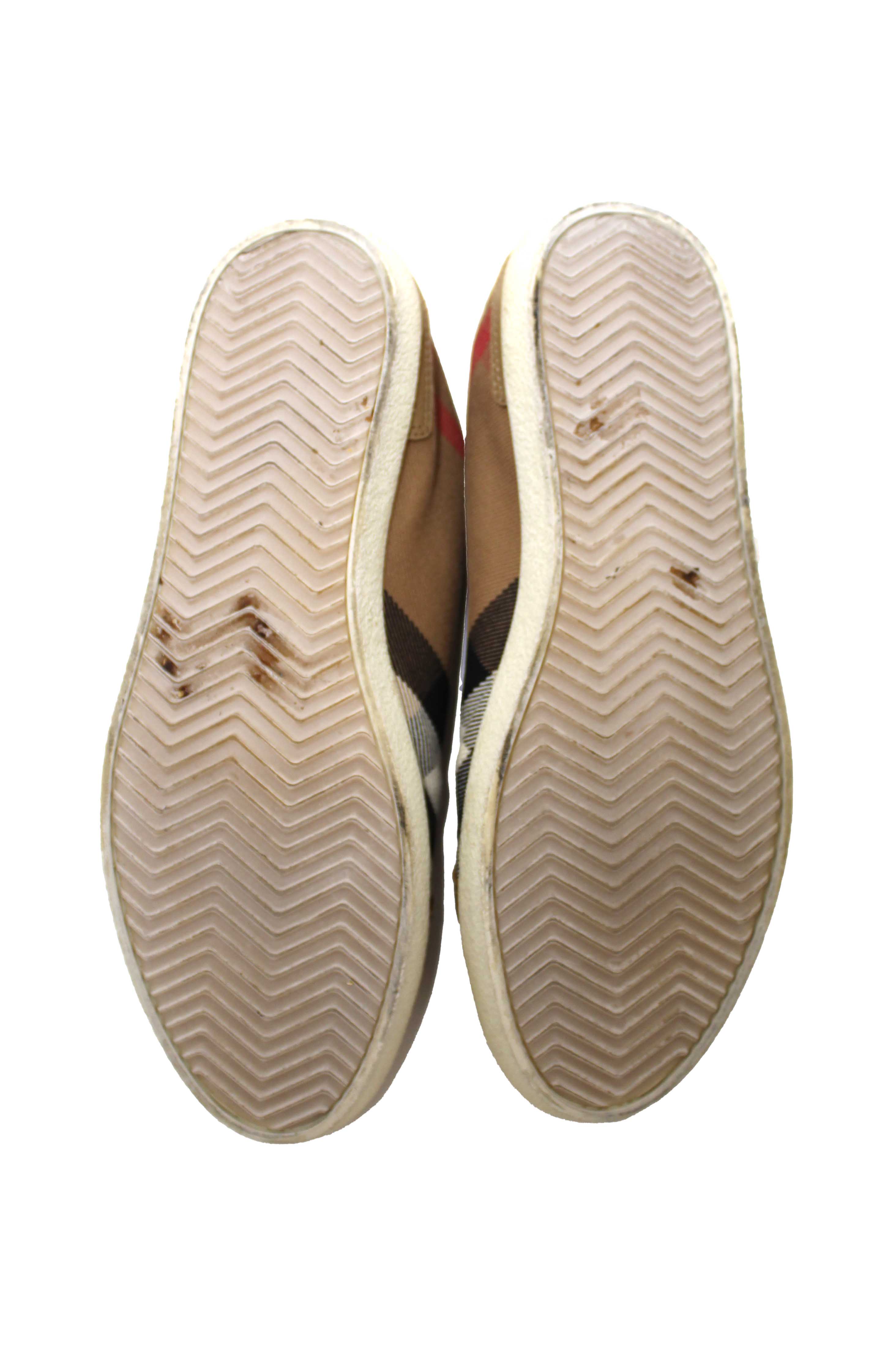 Authentic Burberry House Check Pattern Canvas Sneakers Size 39