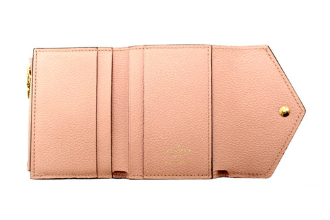 Authentic Louis Vuitton Pink Monogram Empreinte Leather Zoé Wallet