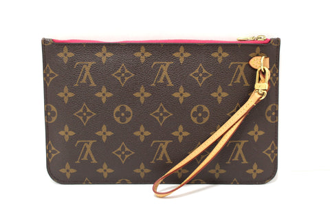 Authentic Louis Vuitton Classic Monogram Canvas Neverfull Pouch Pochette