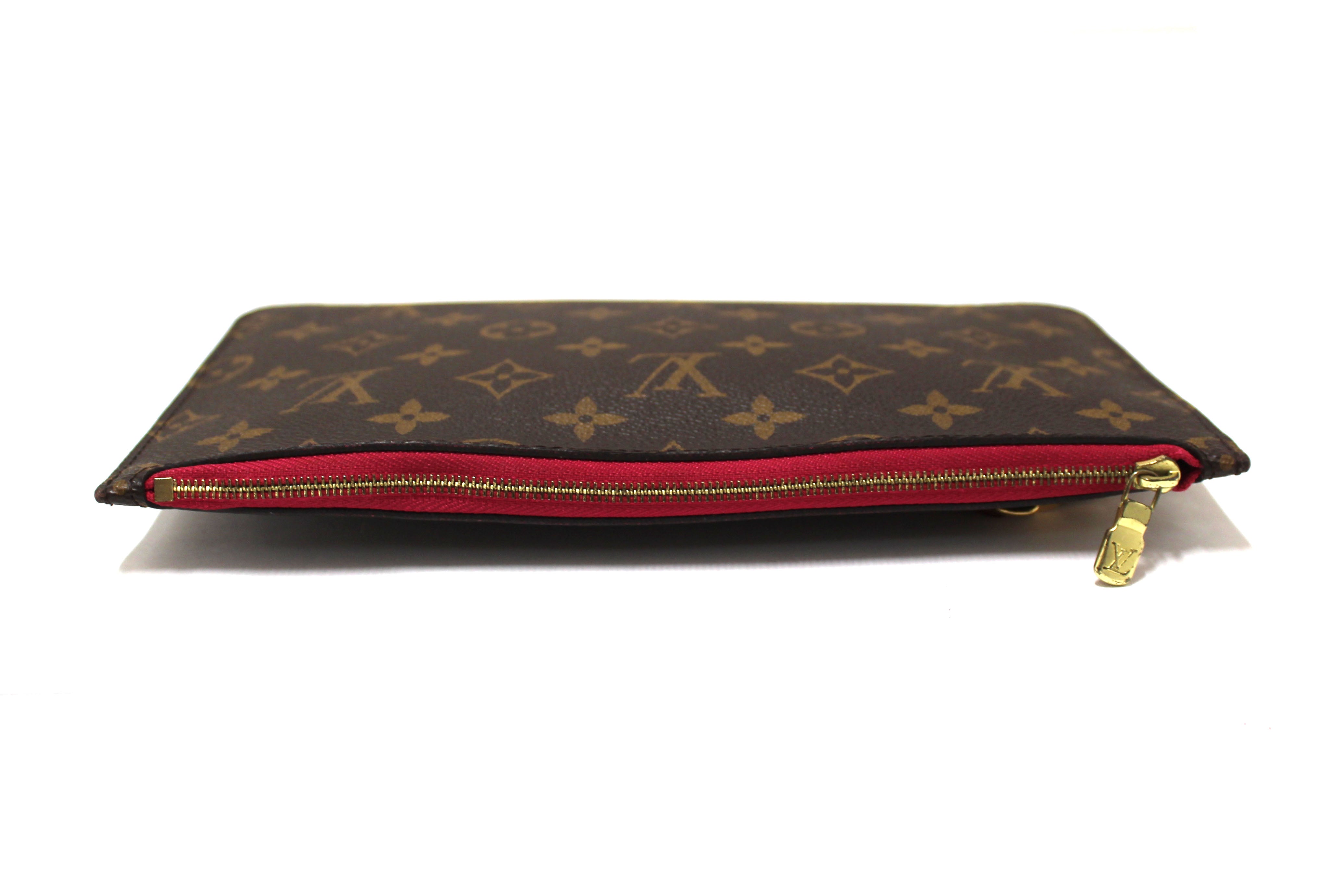 Authentic Louis Vuitton Classic Monogram Canvas Neverfull Pouch Pochette