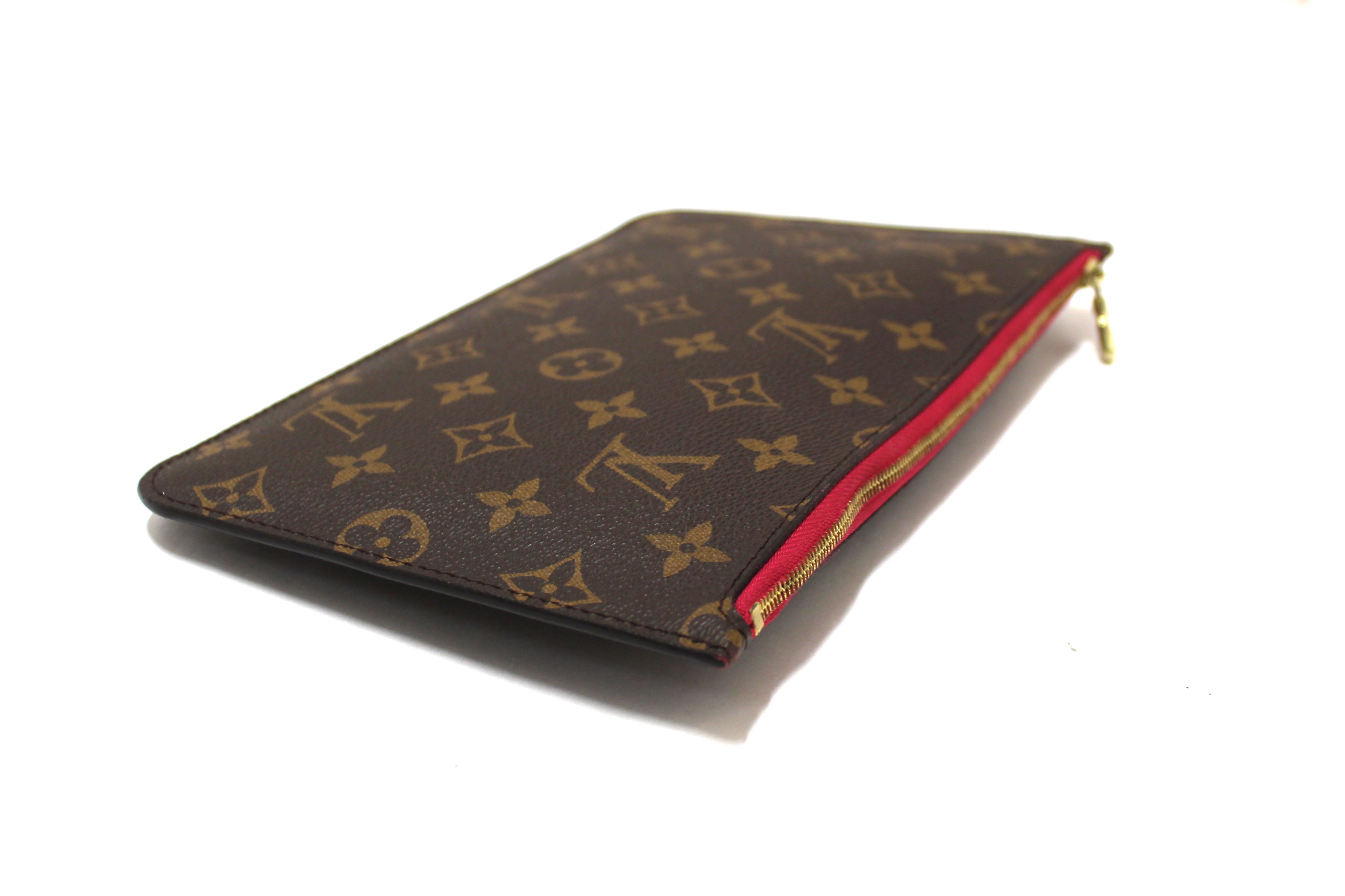 Authentic Louis Vuitton Classic Monogram Canvas Neverfull Pouch Pochette