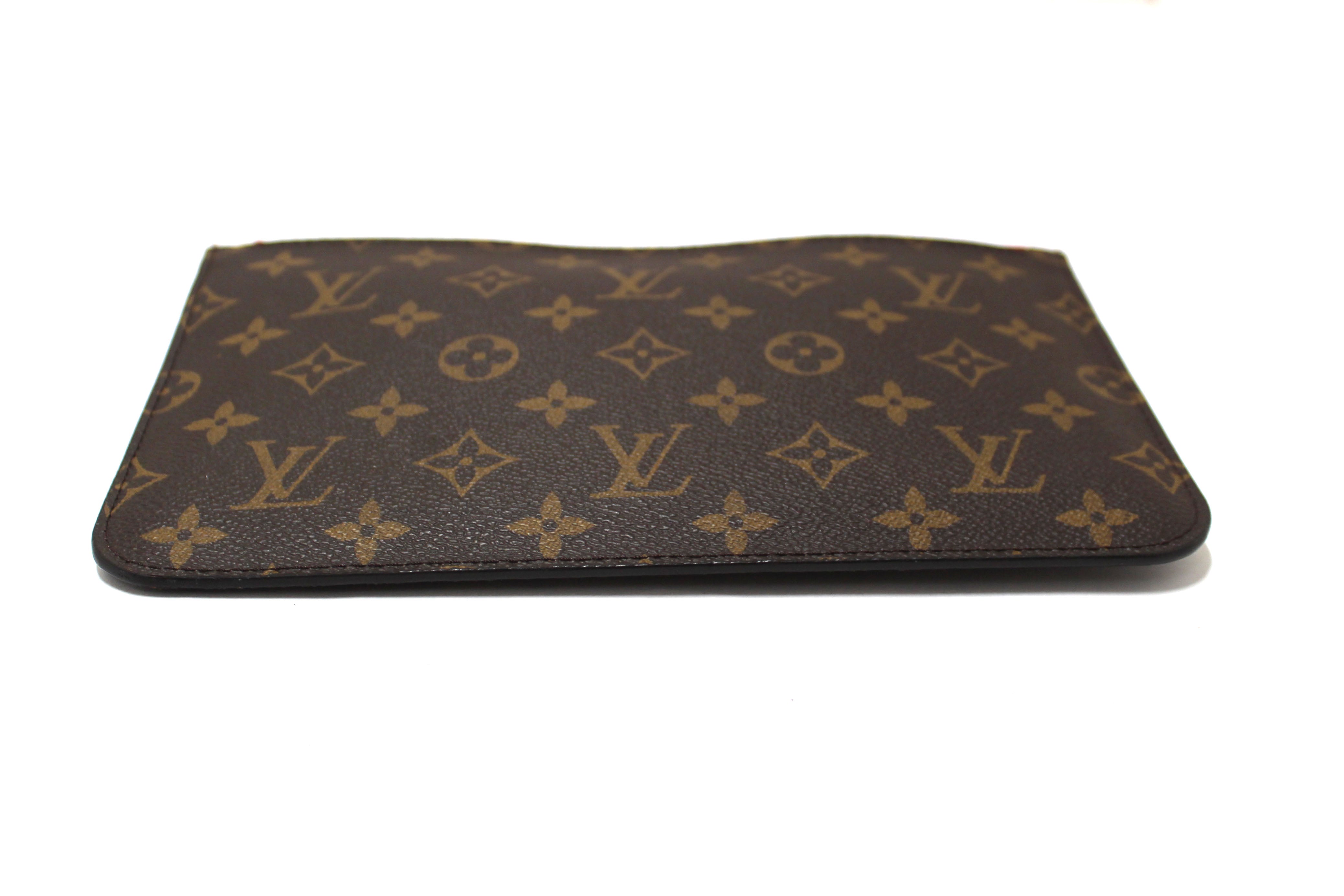 Authentic Louis Vuitton Classic Monogram Canvas Neverfull Pouch Pochette