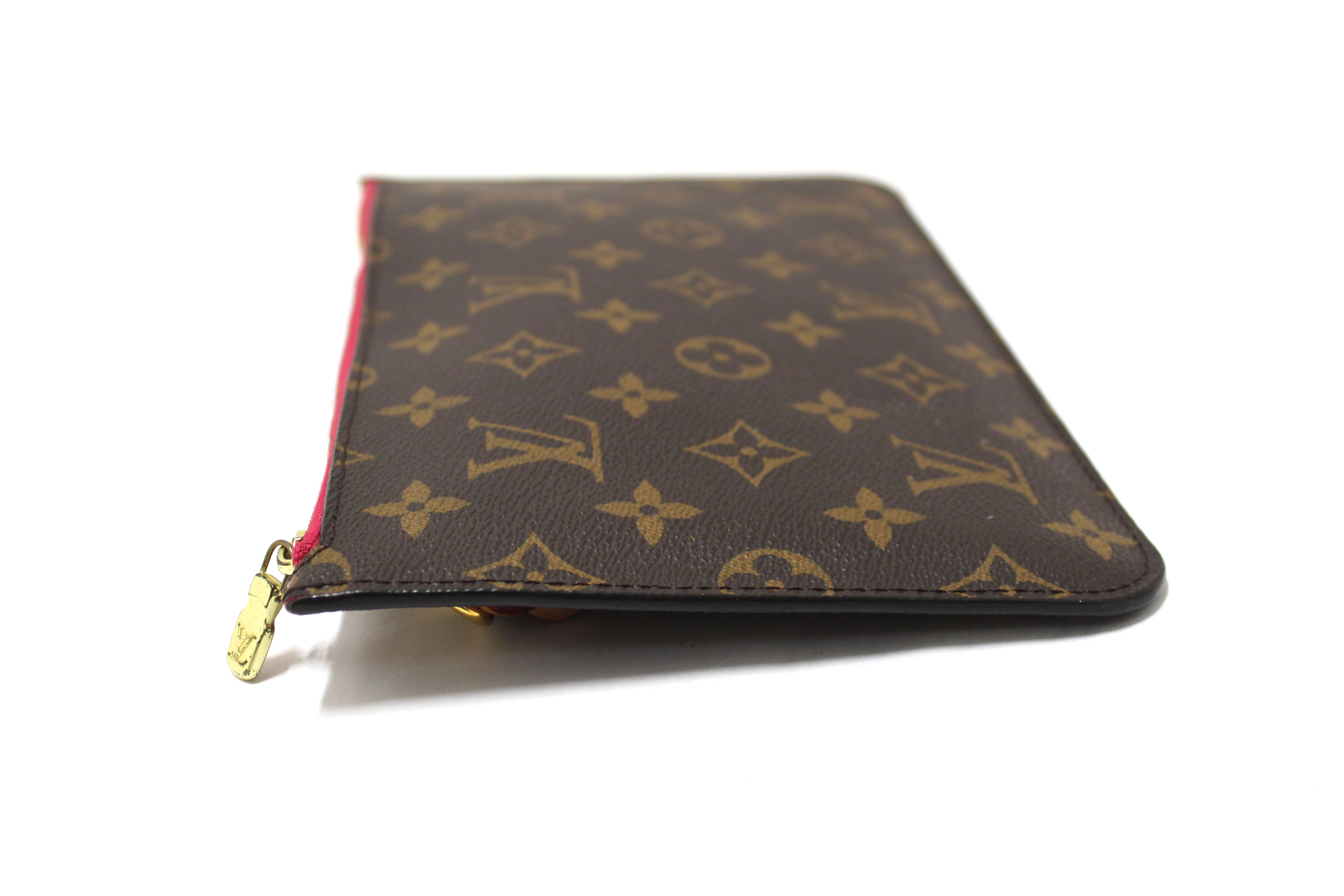 Authentic Louis Vuitton Classic Monogram Canvas Neverfull Pouch Pochette