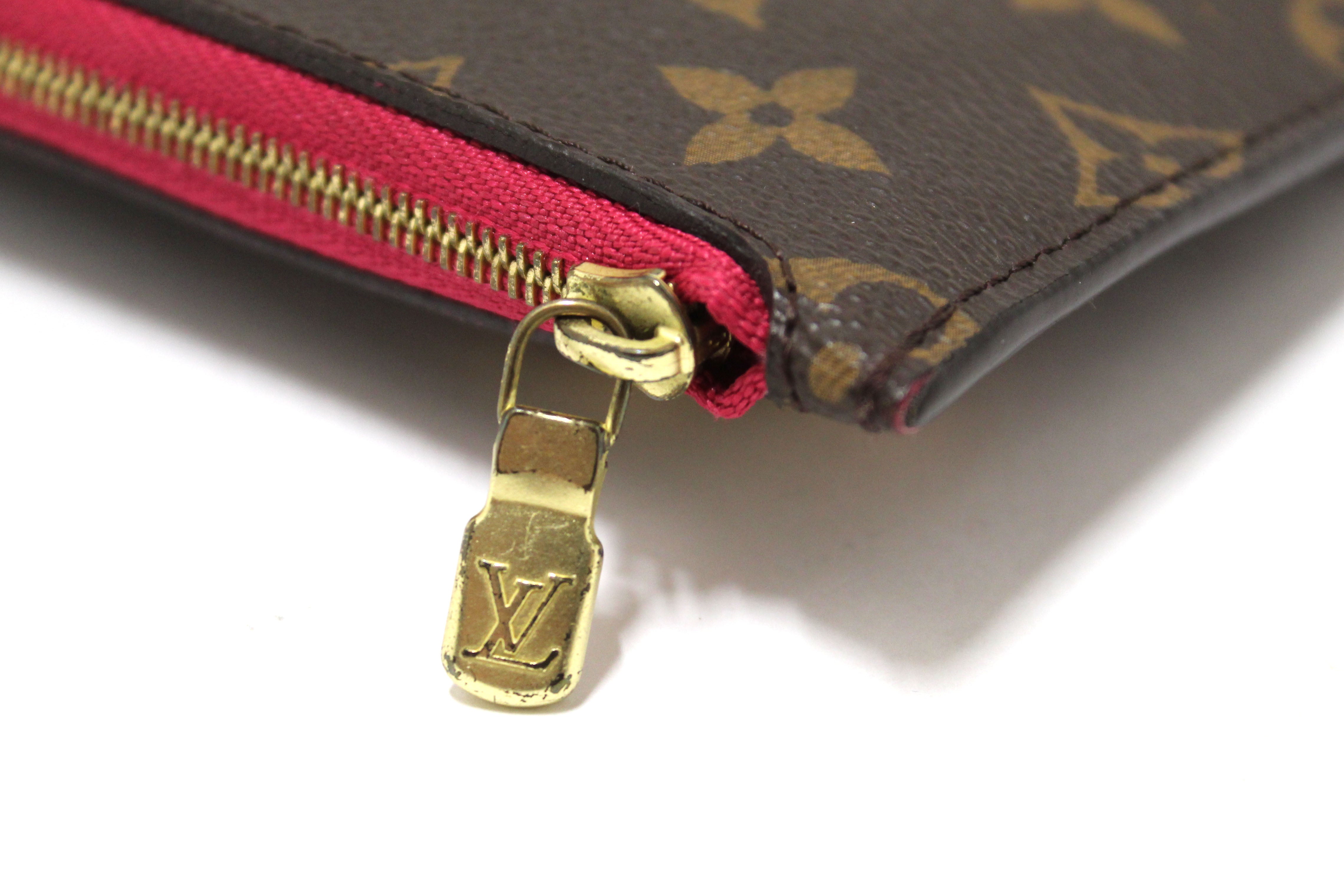 Authentic Louis Vuitton Classic Monogram Canvas Neverfull Pouch Pochette