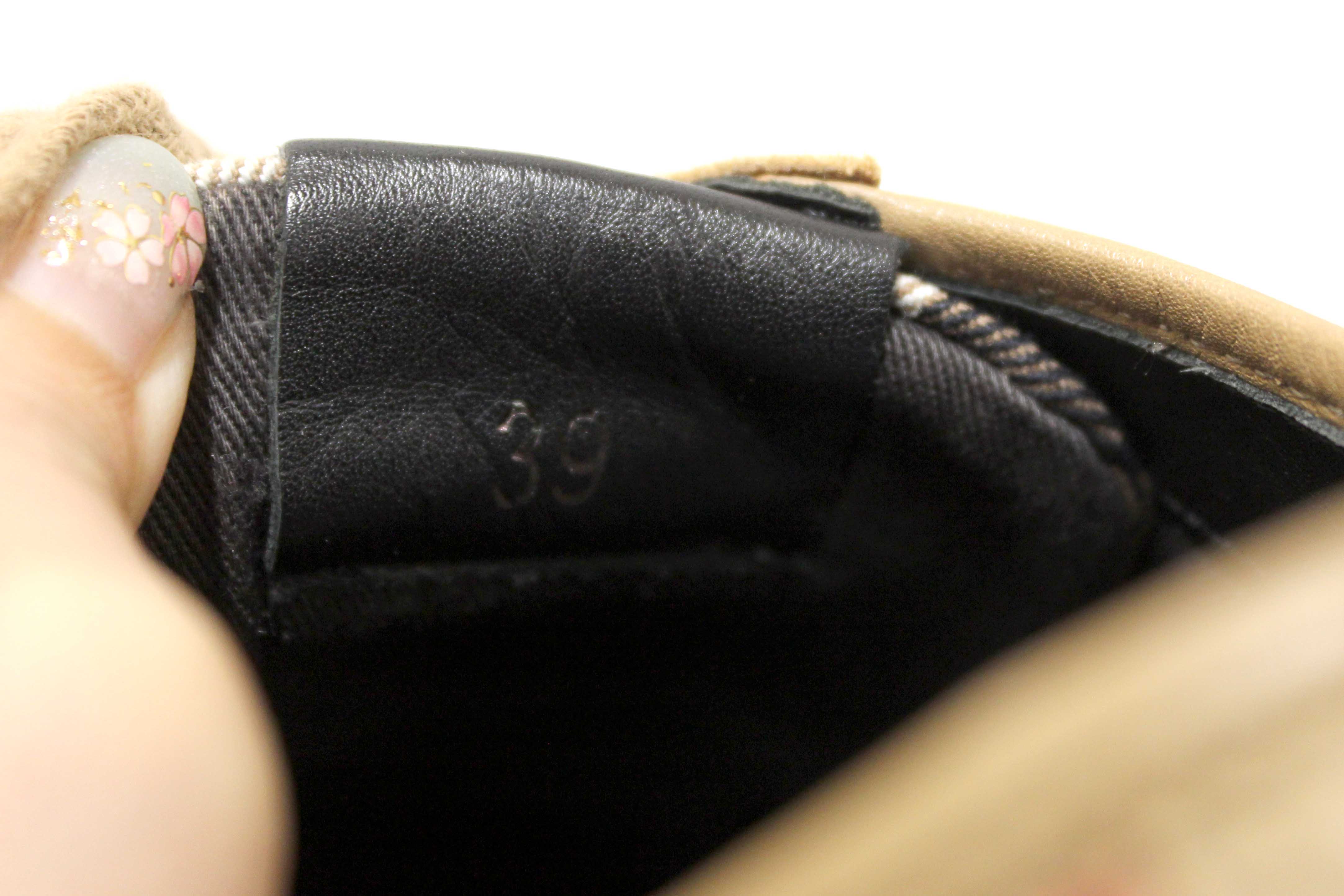Authentic Gucci Black Calf Leather Kid's Driver with Web Detail Loafers Size 4.5