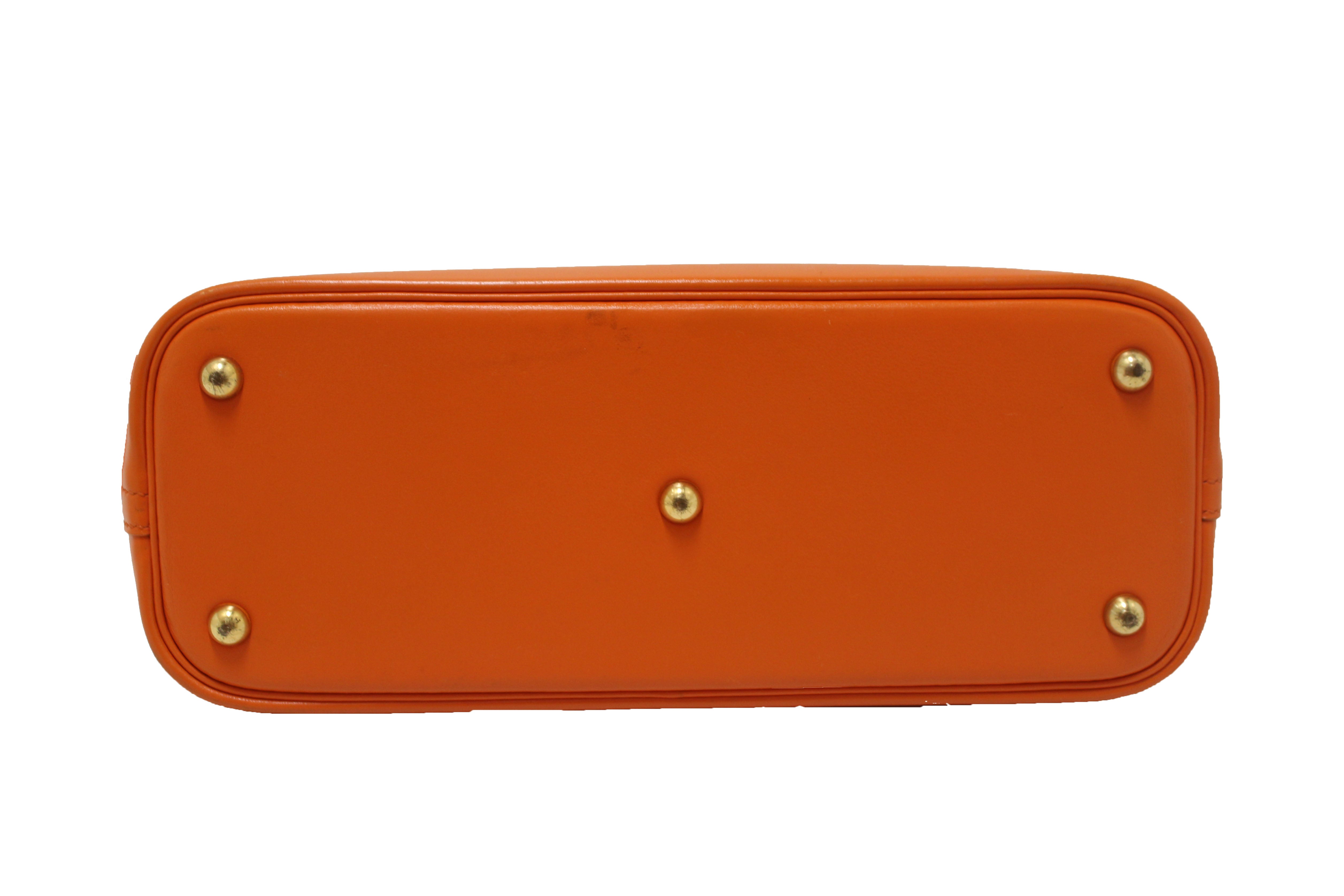 HERMES Box Leather Bolide 27 Orange 16461