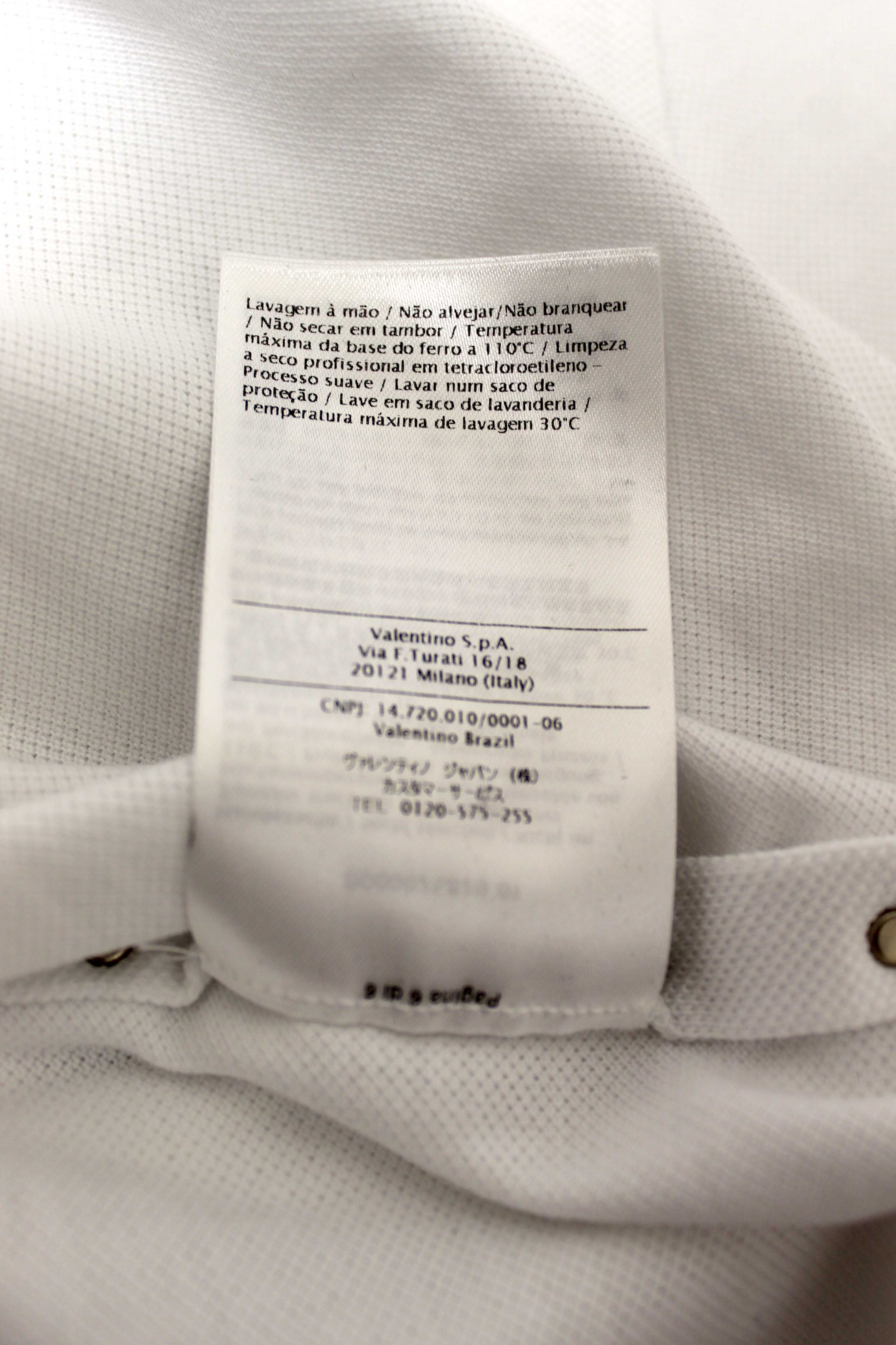 Authentic NEW Valentino Garavani White Cotton Studded Polo Shirt size L