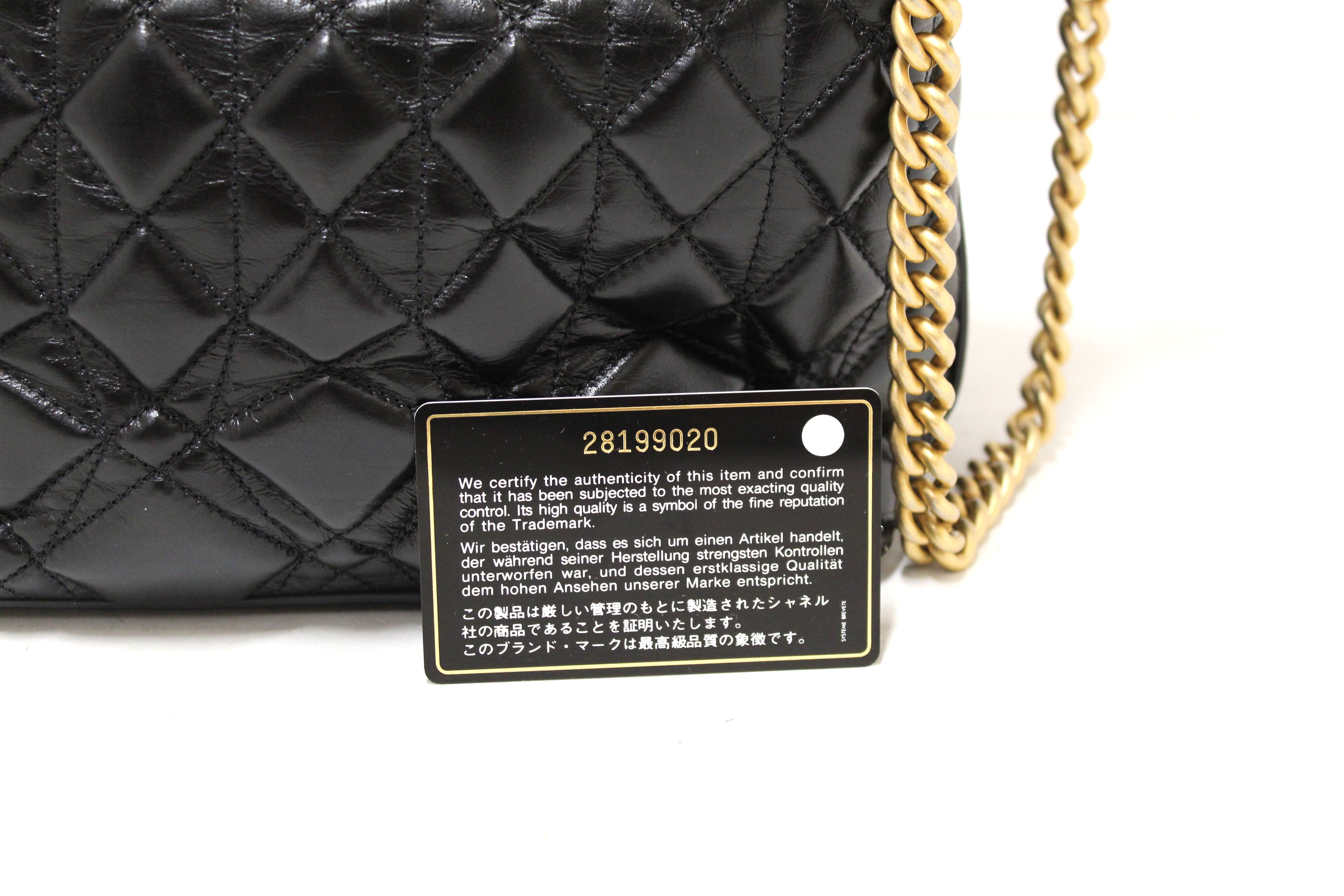 Authentic Chanel Black Quilted Calfskin Leather State of The Art Hobo ...