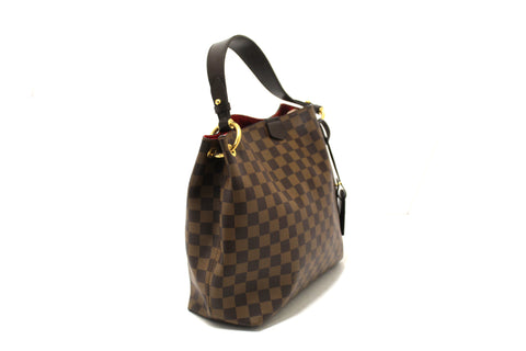 Authentic Louis Vuitton Damier Ebene Canvas Graceful PM Tote Shoulder Bag