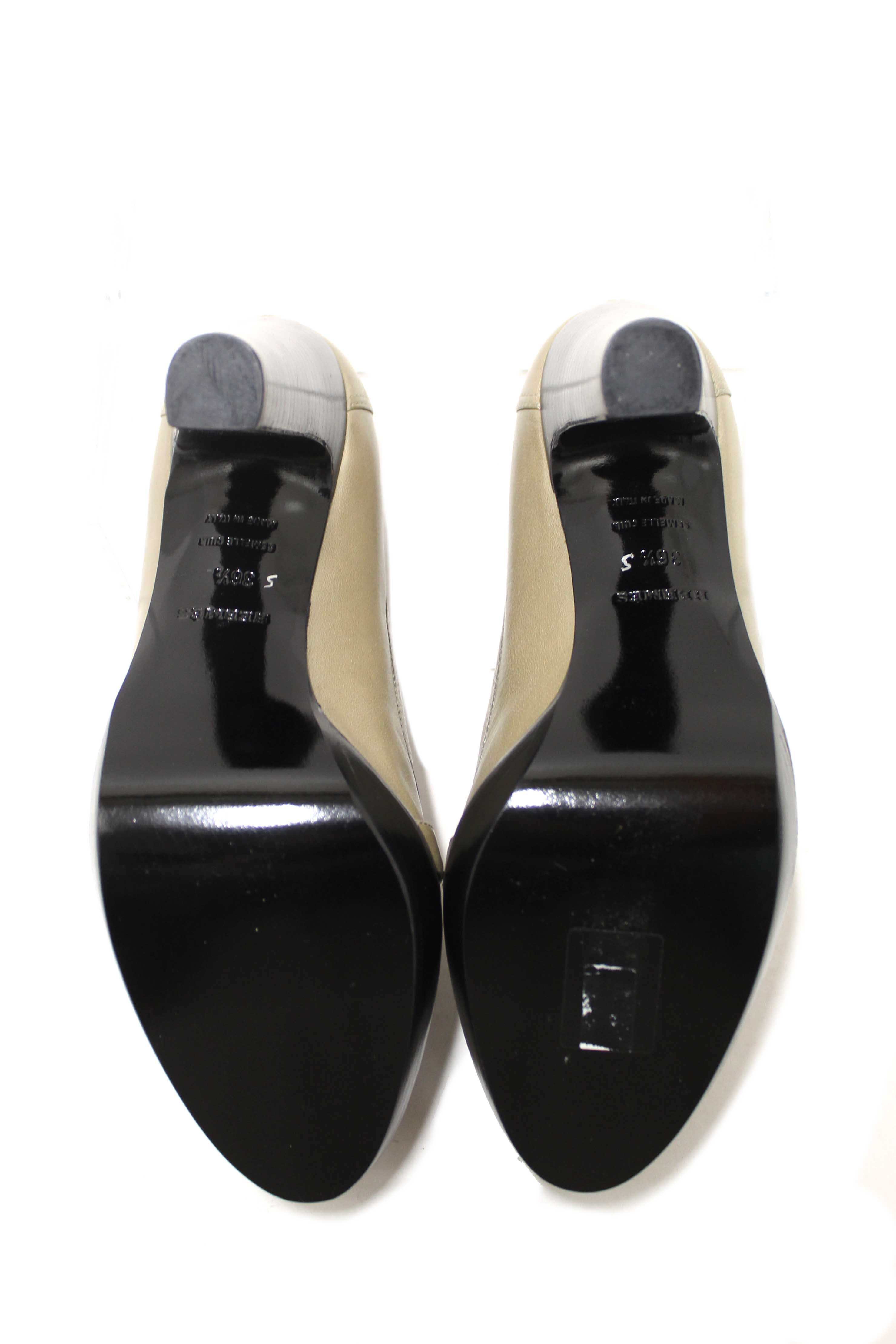 Authentic New Hermes Etoupe Leather Kelly Loafer Pumps Shoes Size 36.5