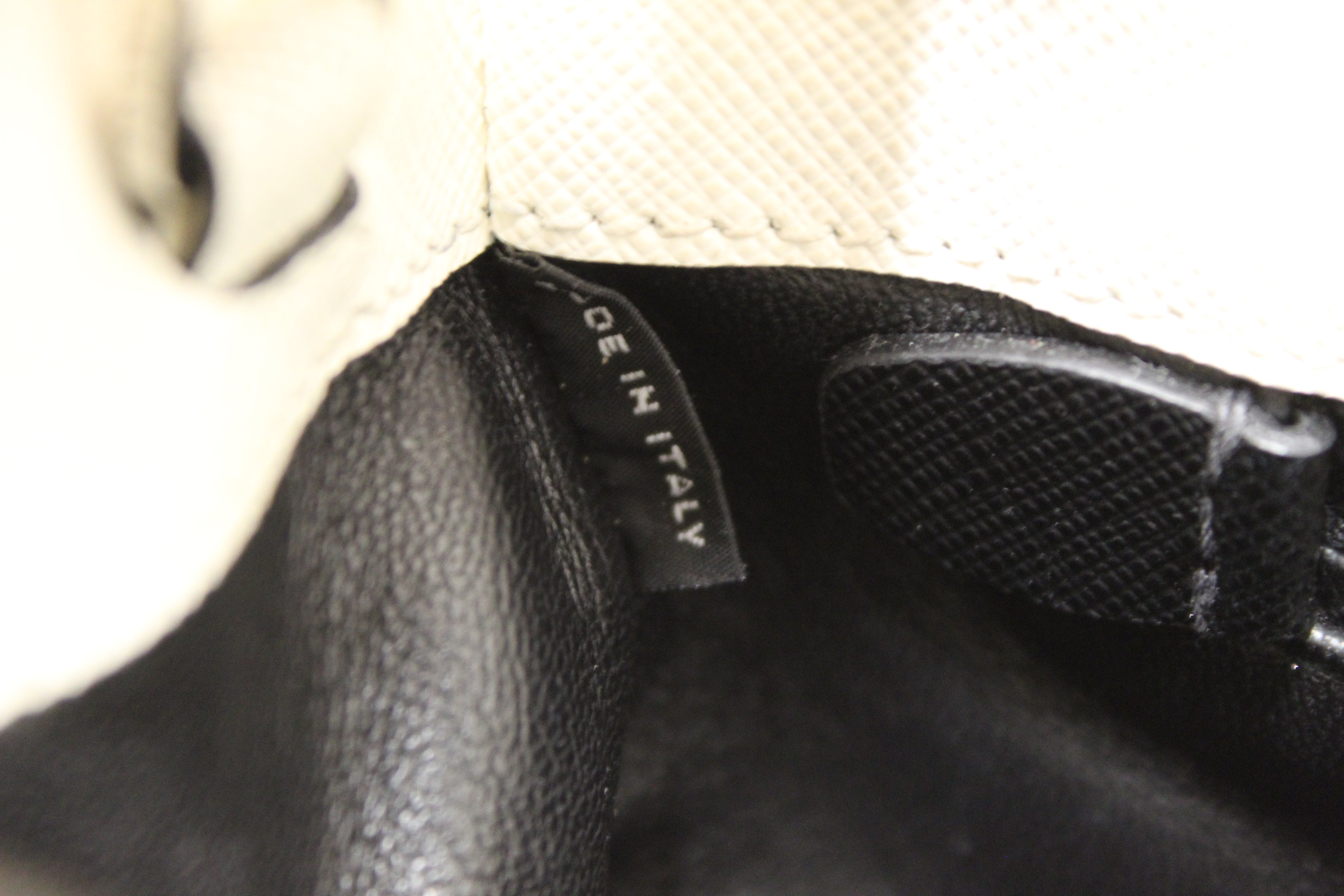 Authentic Prada White and Black Bi-color Saffiano Galleria Large