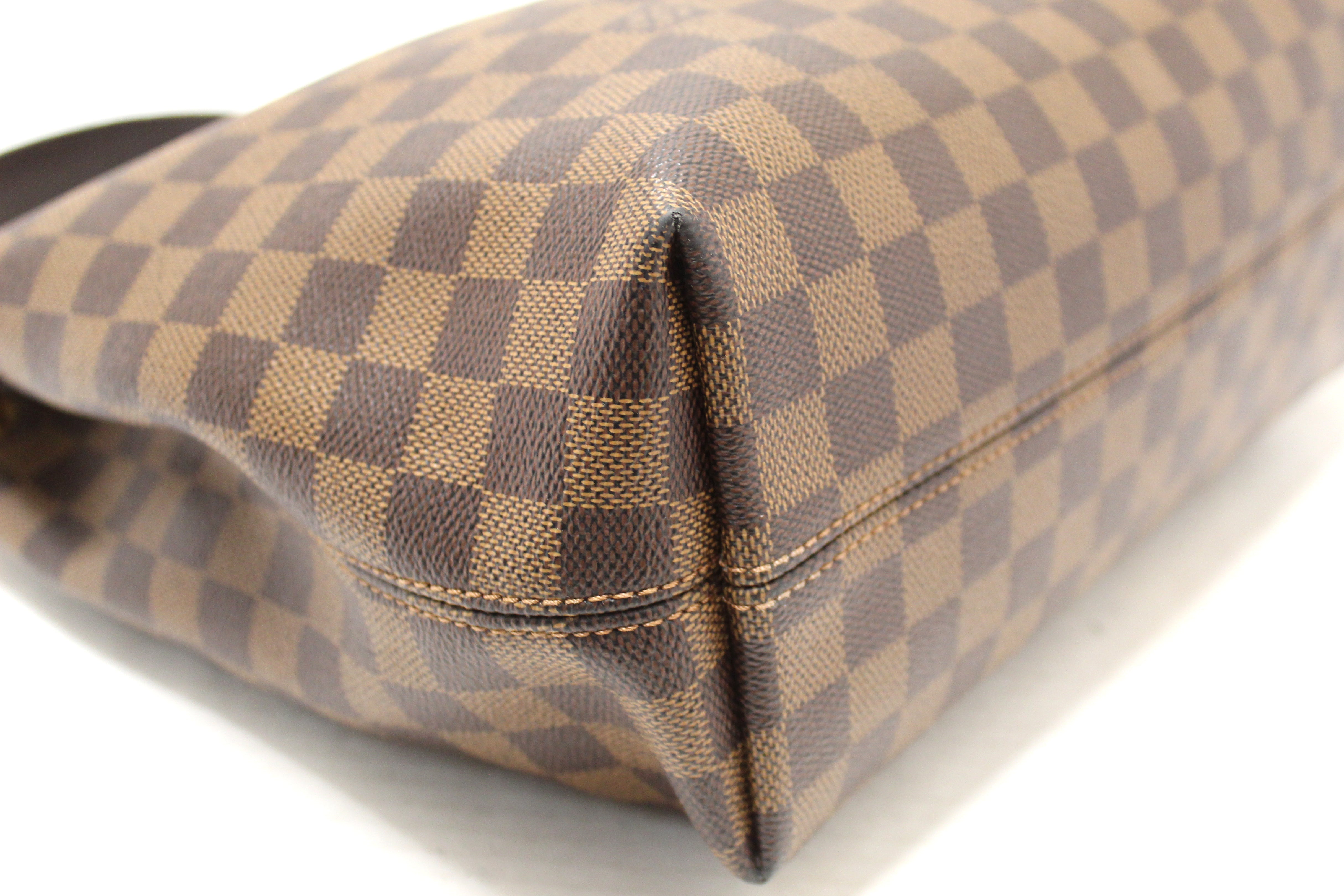 Authentic Louis Vuitton Damier Ebene Canvas Graceful PM Tote Shoulder Bag