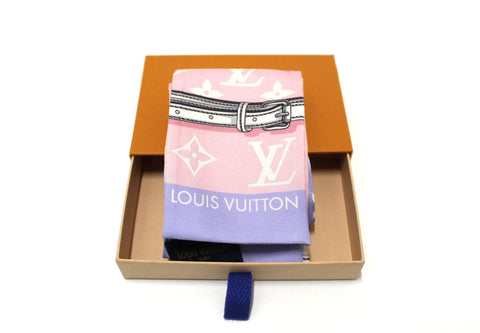 Authentic Louis Vuitton Pink/Purple Silk Monogram Confidential Bandeau