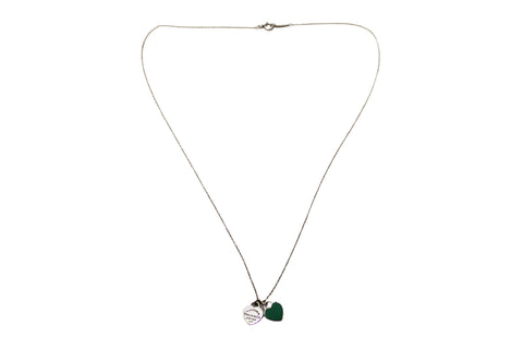 Authentic Tiffany & Co. Sterling Silver Return to Tiffany Blue Double Heart Tag Pendant Necklace